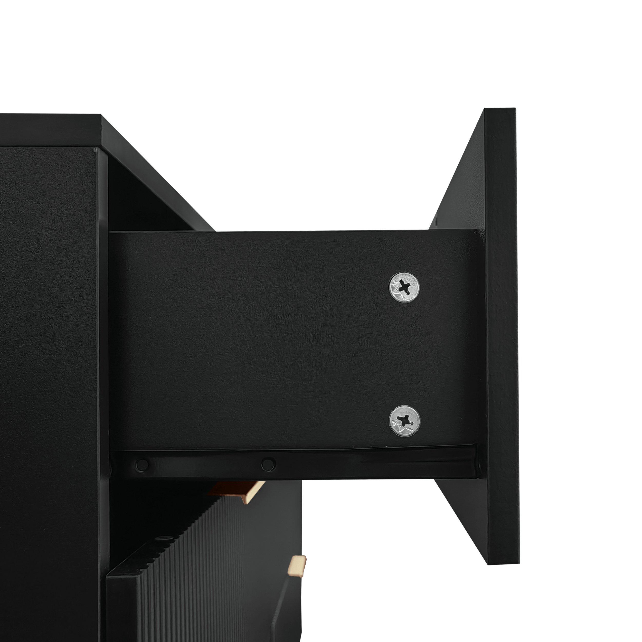 Black - Urban Meuble - Modern Chest with Gold Accents - 13