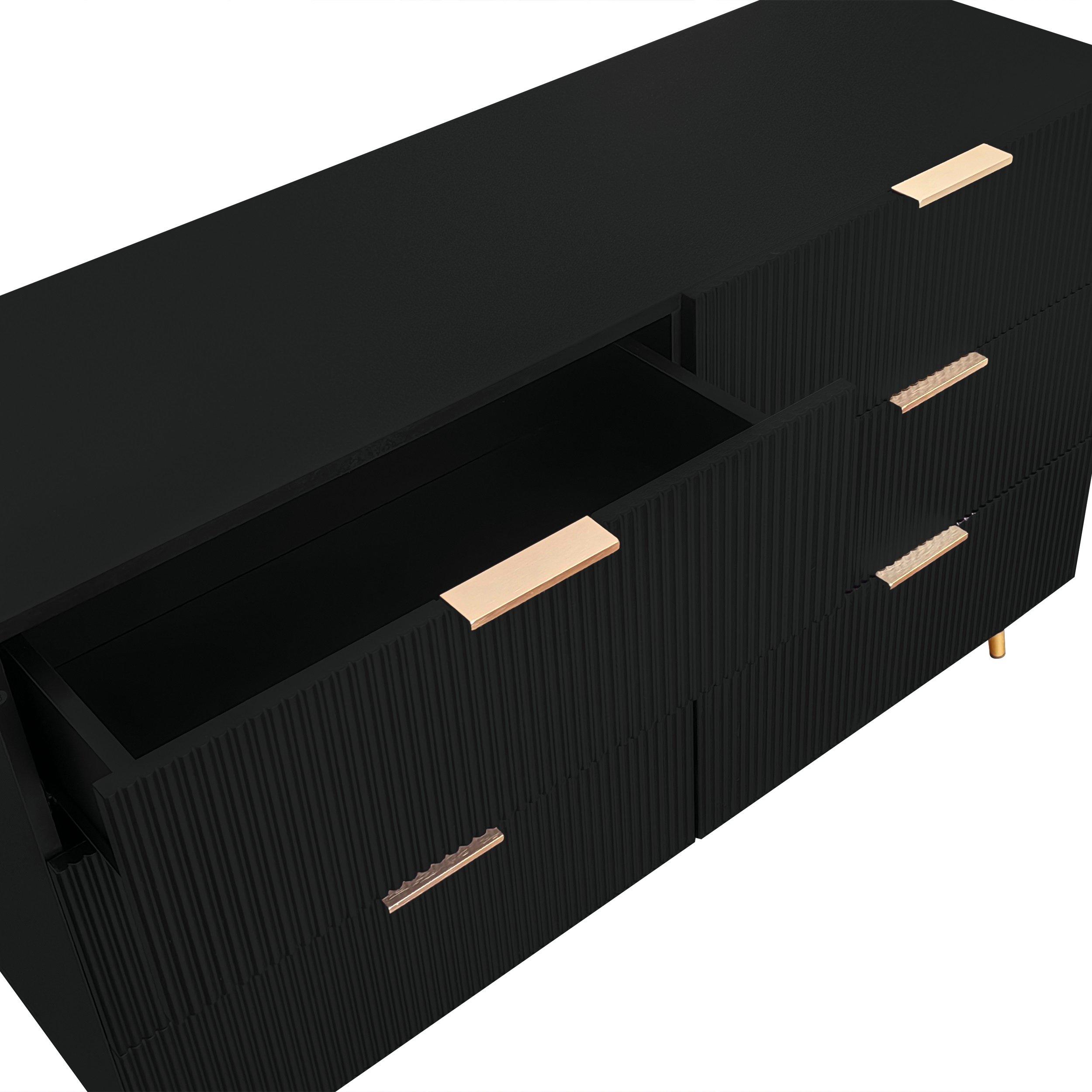 Black - Urban Meuble - Modern Chest with Gold Accents - 14