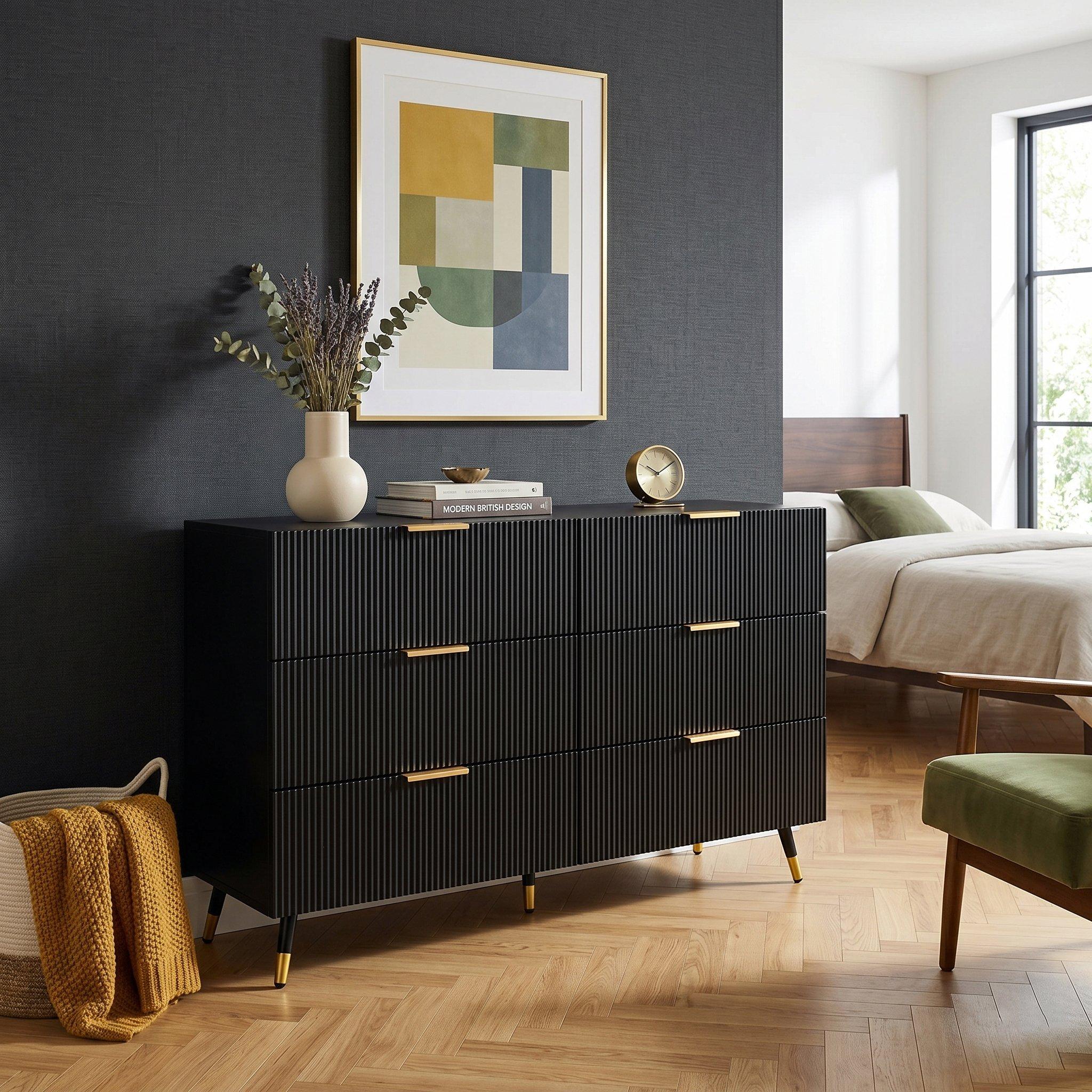 Black - Urban Meuble - Modern Chest with Gold Accents - 3