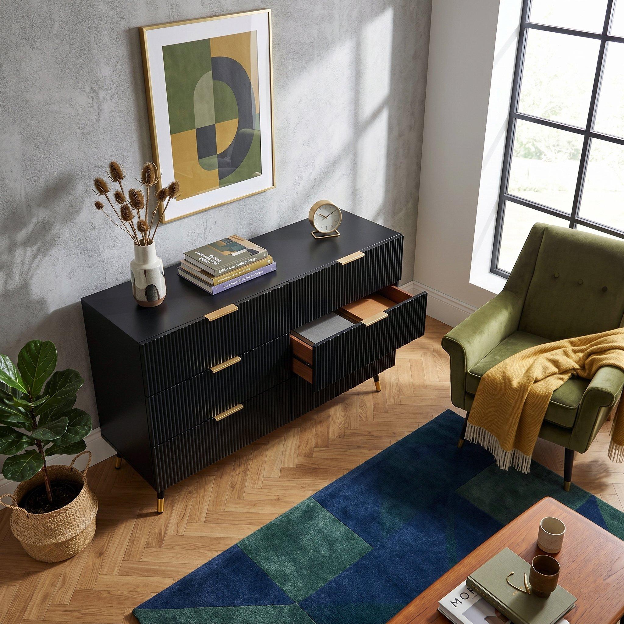 Black - Urban Meuble - Modern Chest with Gold Accents - 4