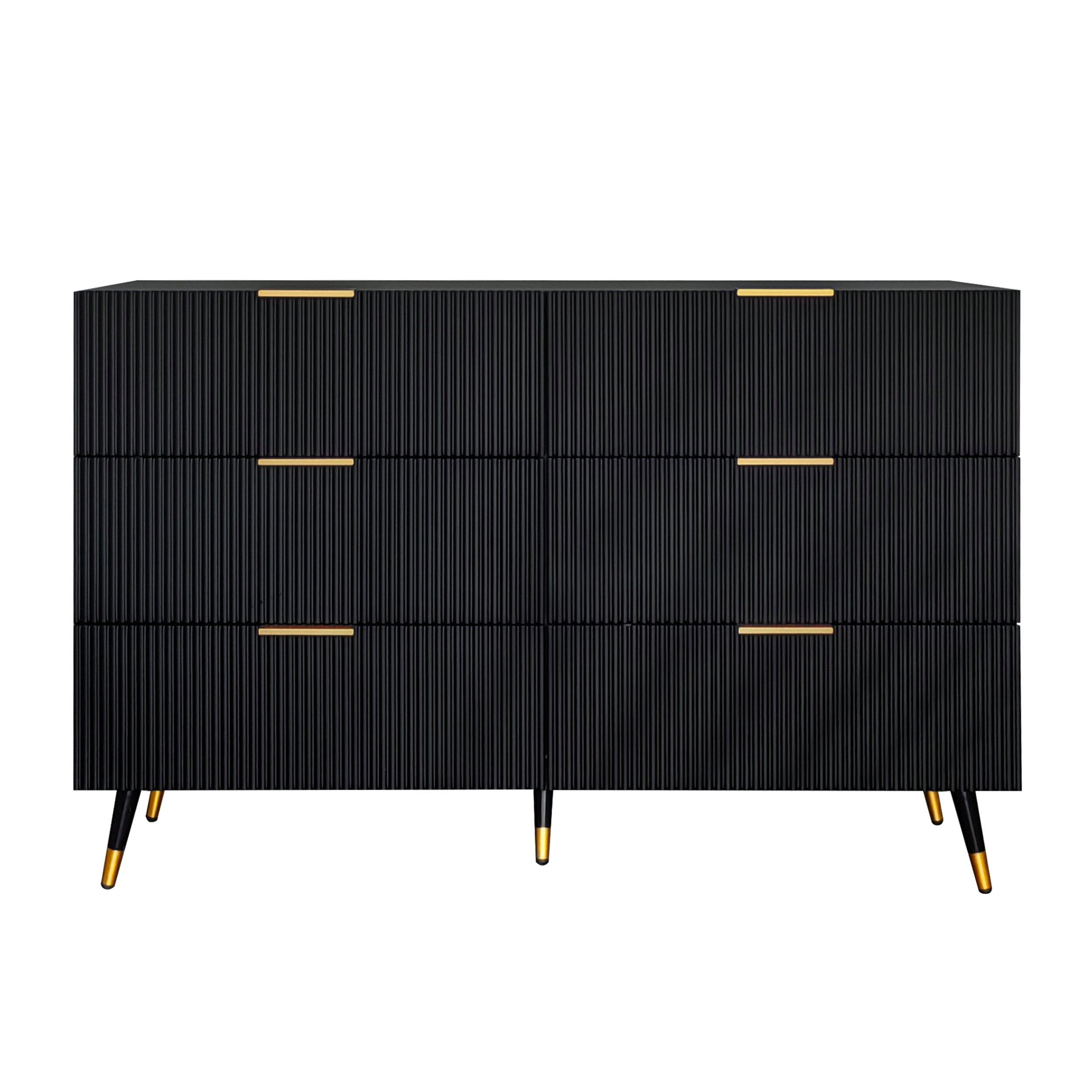 Black - Urban Meuble - Modern Chest with Gold Accents - 5