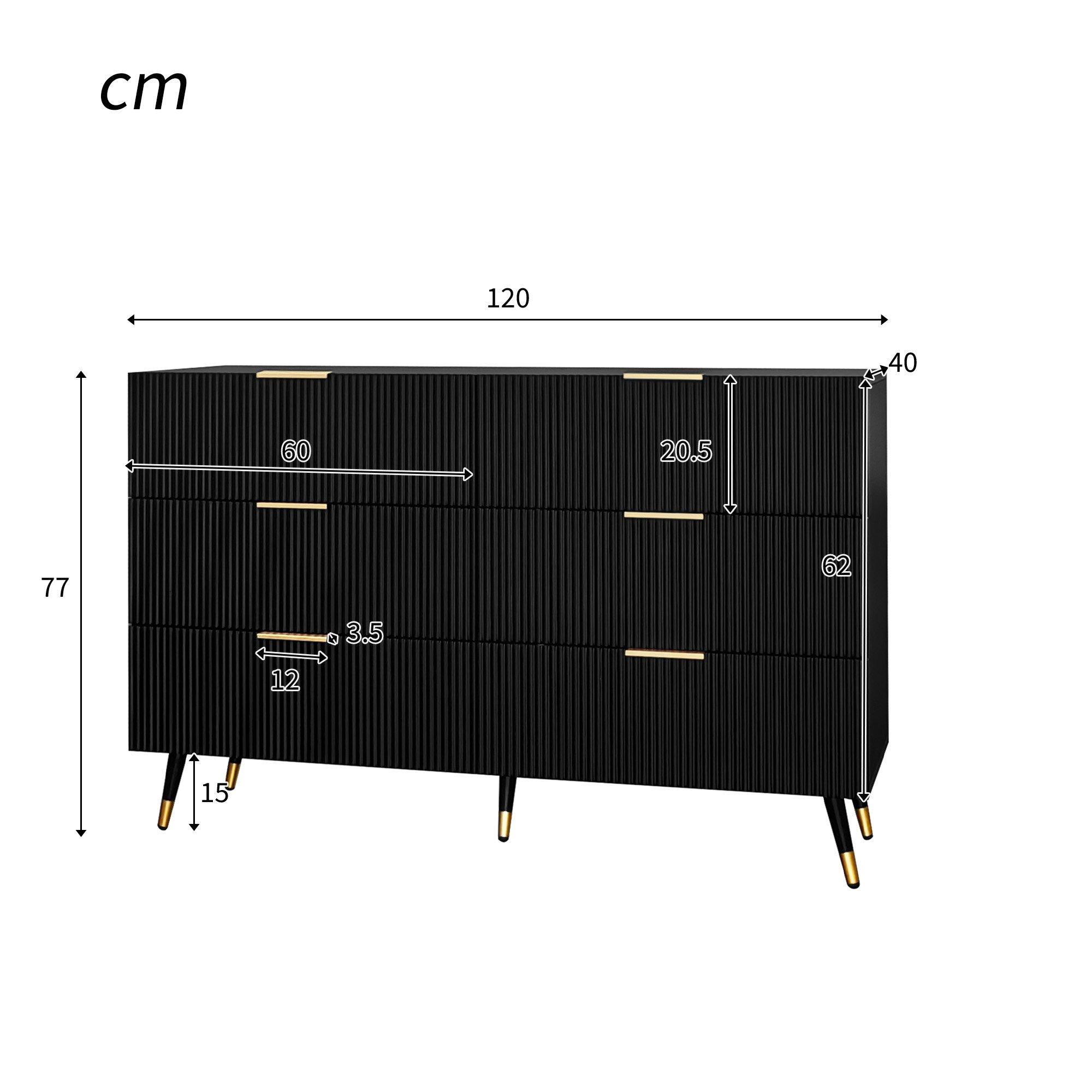Black - Urban Meuble - Modern Chest with Gold Accents - 6