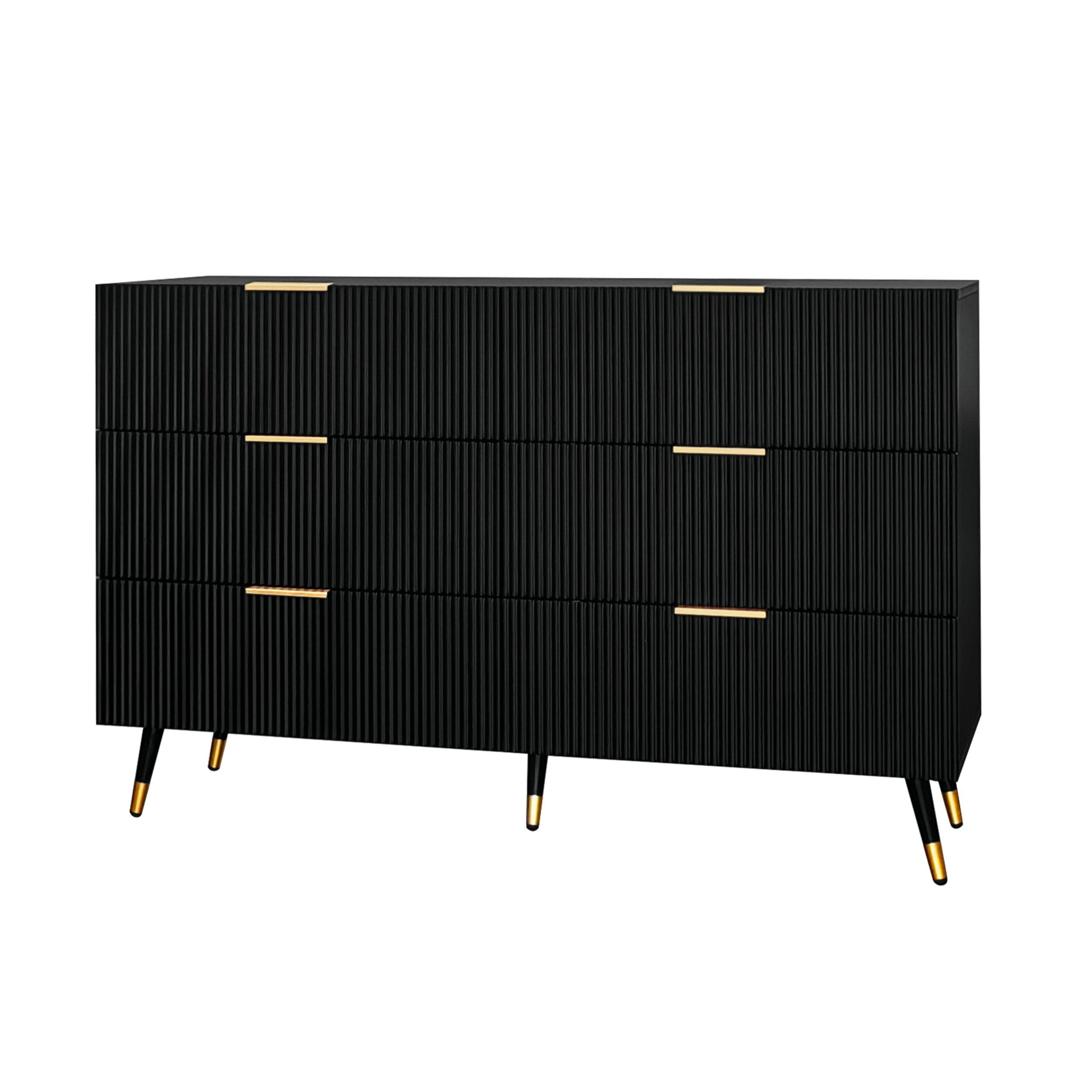 Black - Urban Meuble - Modern Chest with Gold Accents - 7