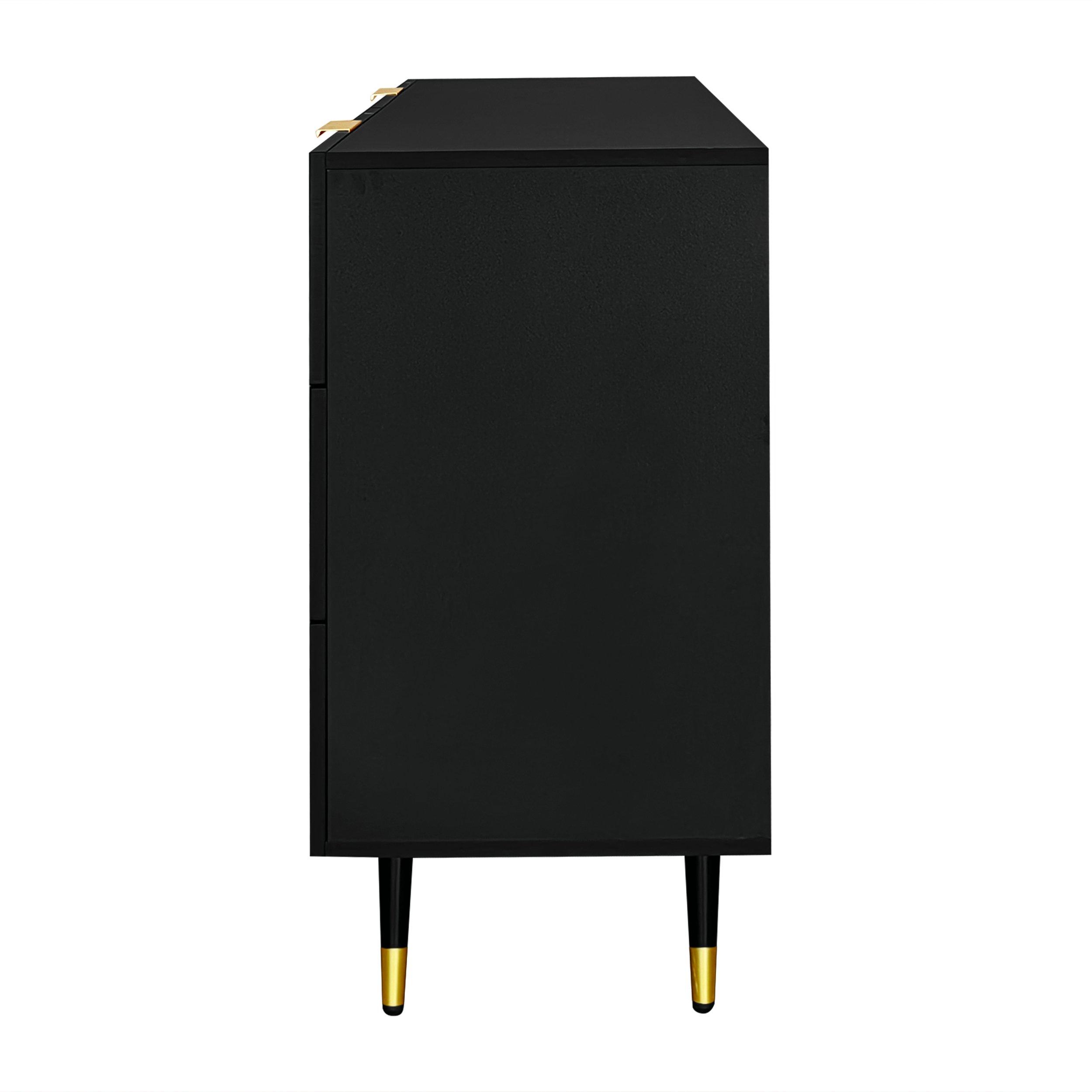 Black - Urban Meuble - Modern Chest with Gold Accents - 8