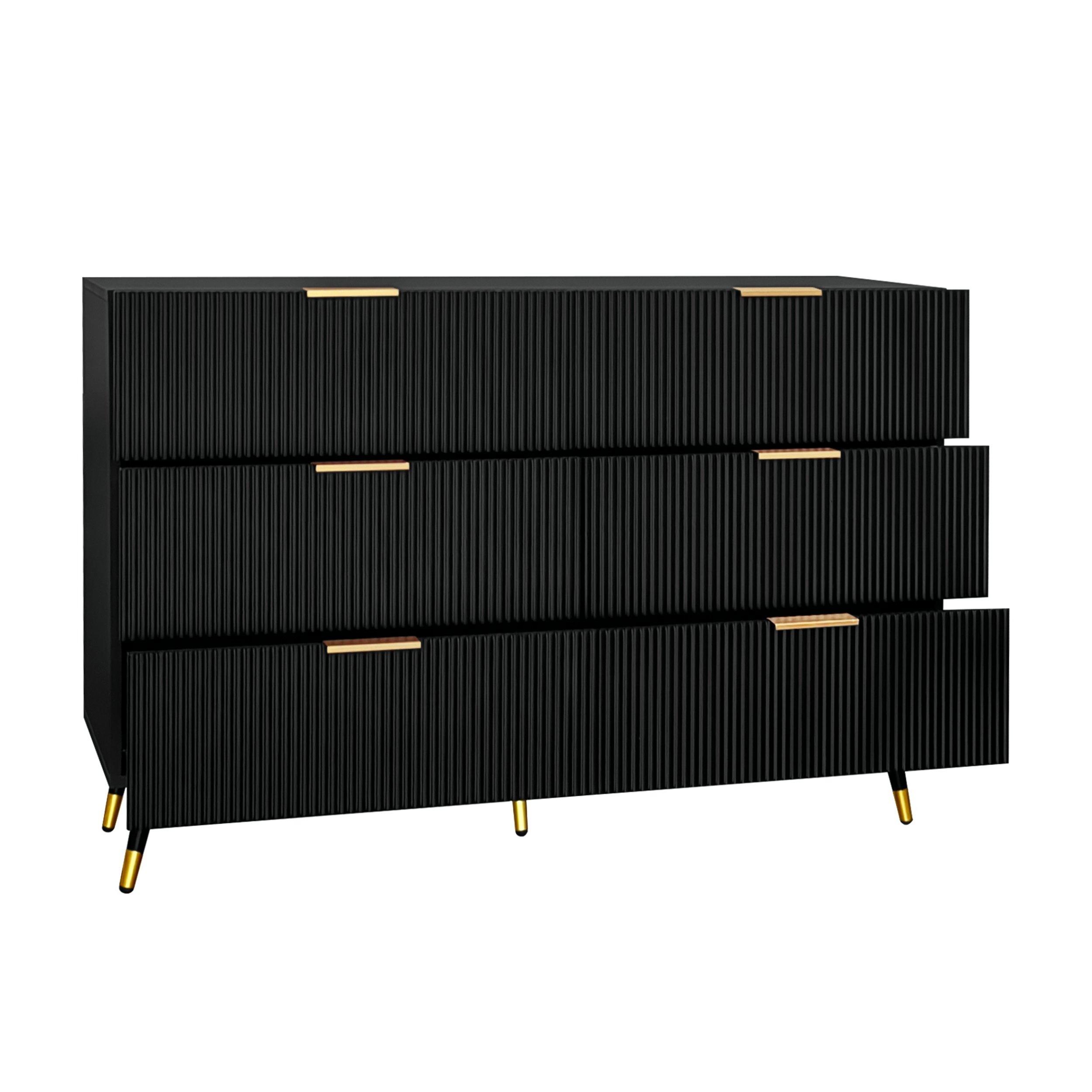 Black - Urban Meuble - Modern Chest with Gold Accents - 9