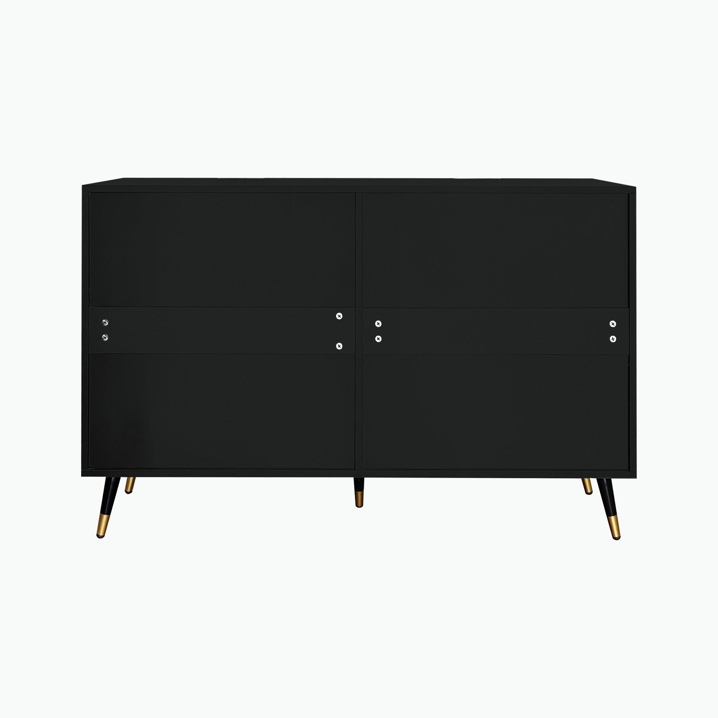 Black - Urban Meuble - Modern Chest with Gold Accents - 10