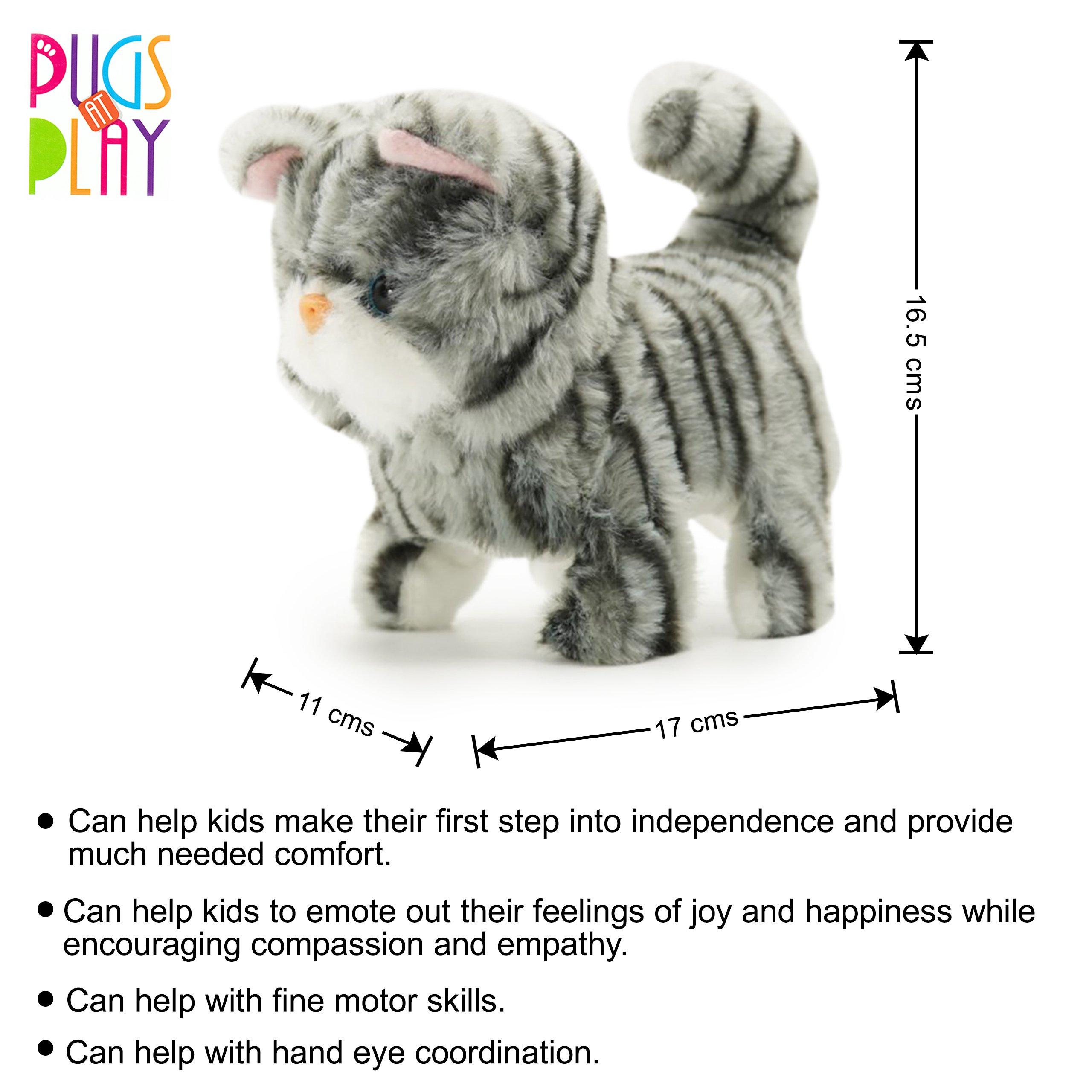 Multi - Pugs at Play - Zoe Interactive Walking Cat Plush Toy - 4