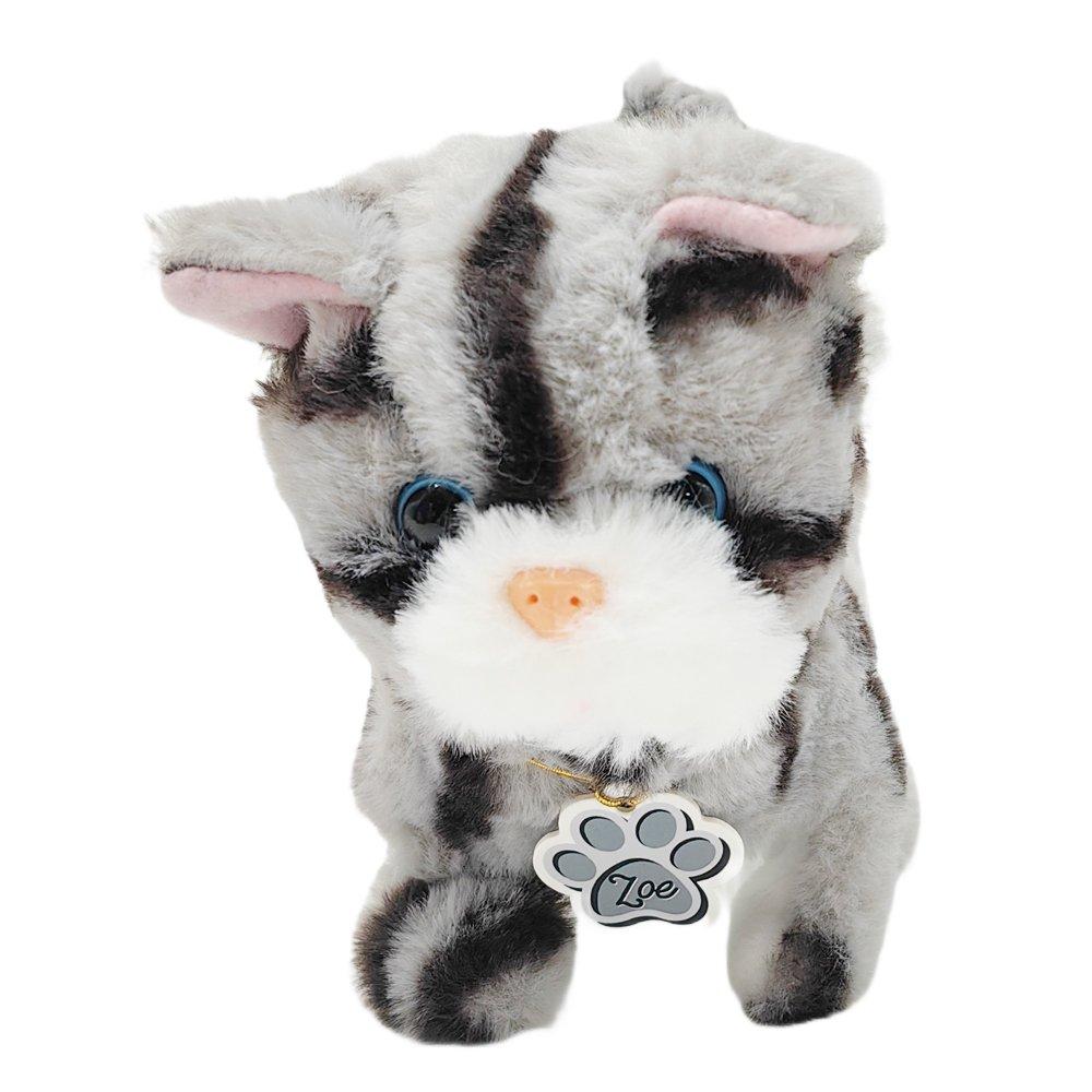 Multi - Pugs at Play - Zoe Interactive Walking Cat Plush Toy - 8