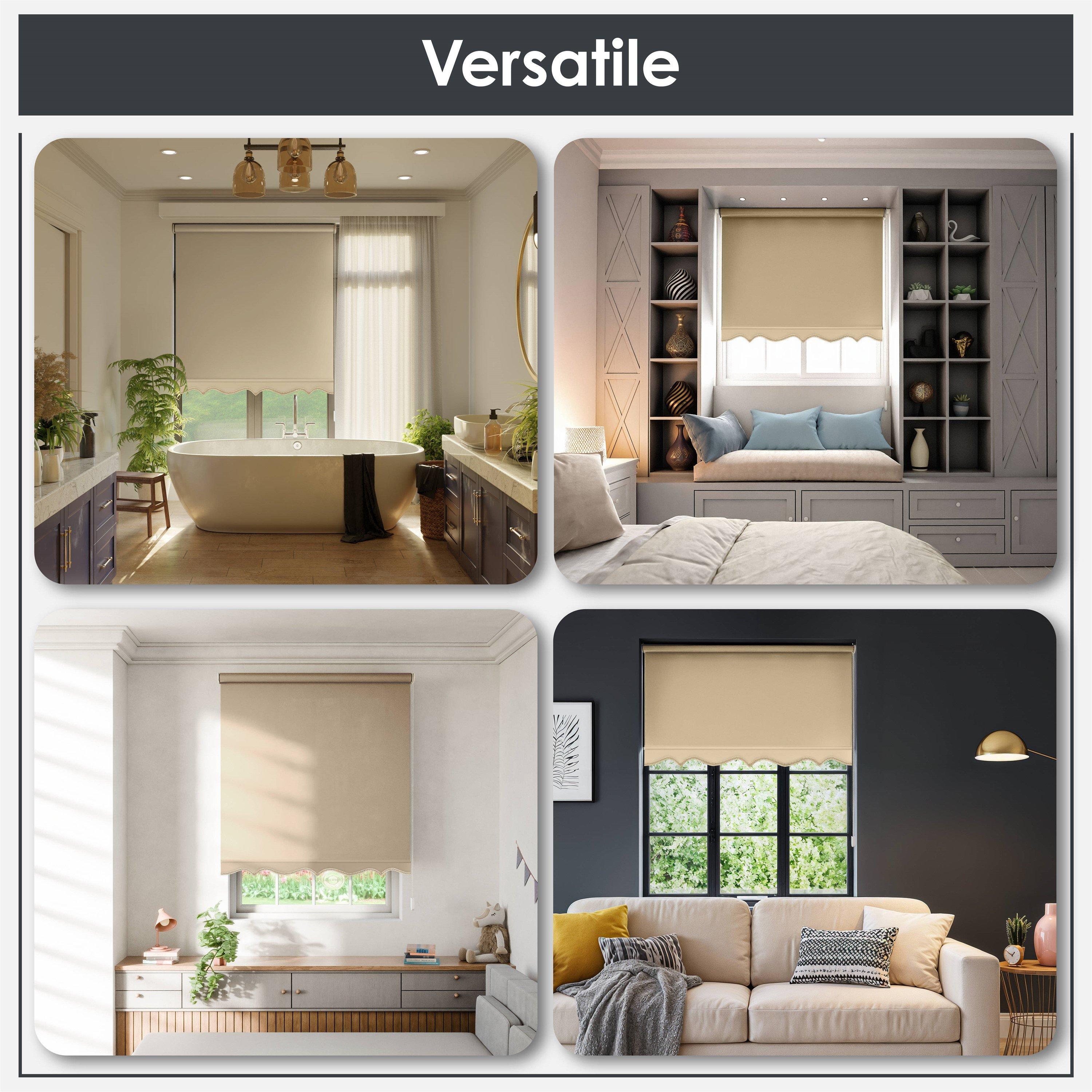 Natural Cream - Emma Barclay - Scalloped Roller Blind - 2