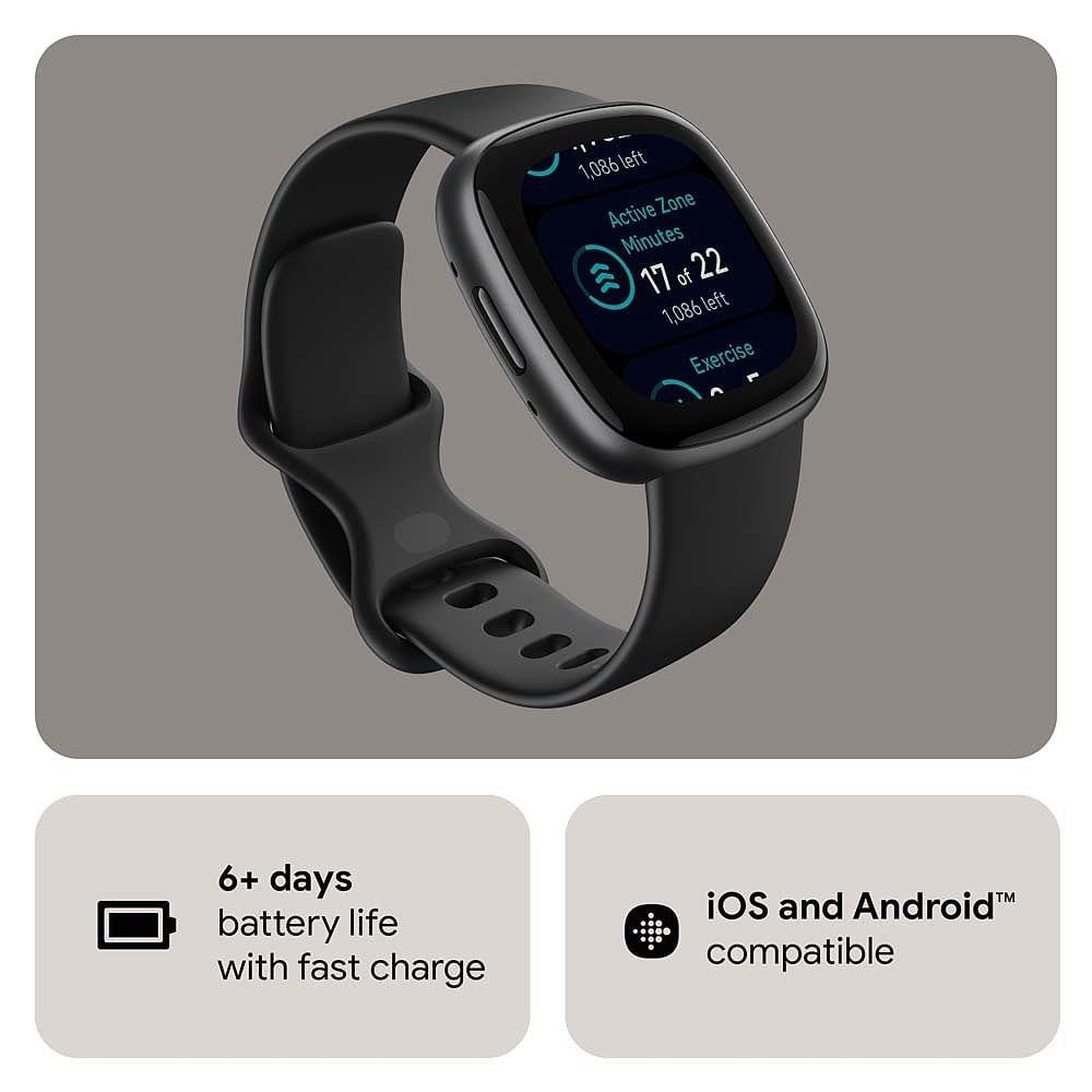 Elektronik - Fitbit - Versa 4 Smartwatch Black & Graphite - 3