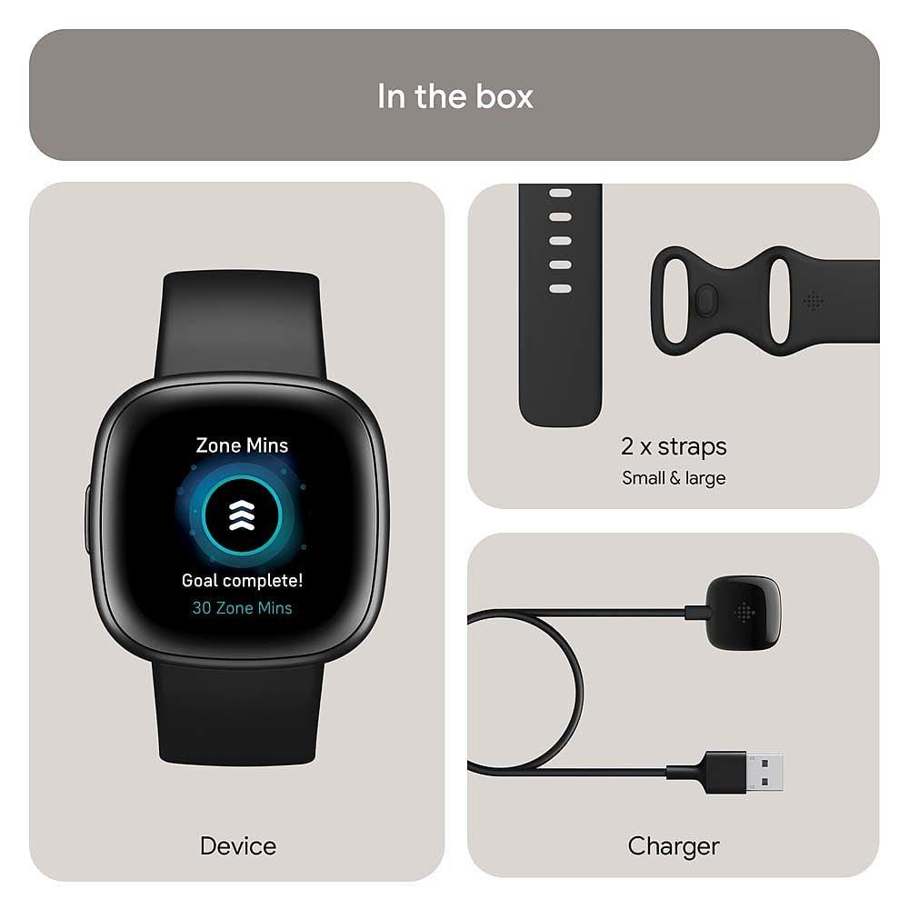 Elektronik - Fitbit - Versa 4 Smartwatch Black & Graphite - 8