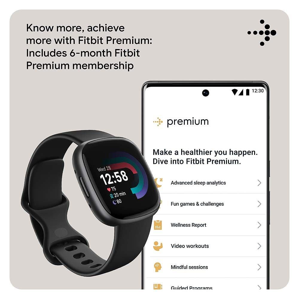 Elektronik - Fitbit - Versa 4 Smartwatch Black & Graphite - 9