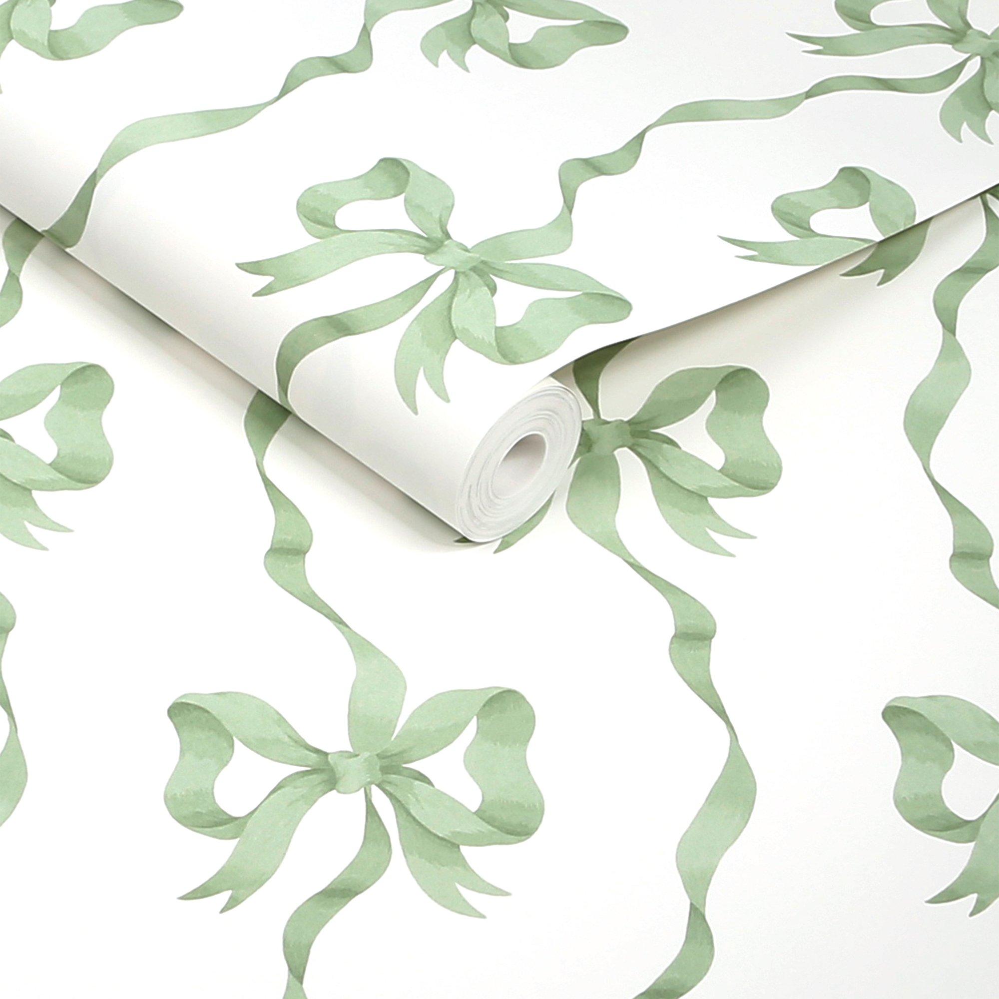 Sage - Cath Kidston - Cath Kidston Ribbon Bow Sage Wallpaper - 3
