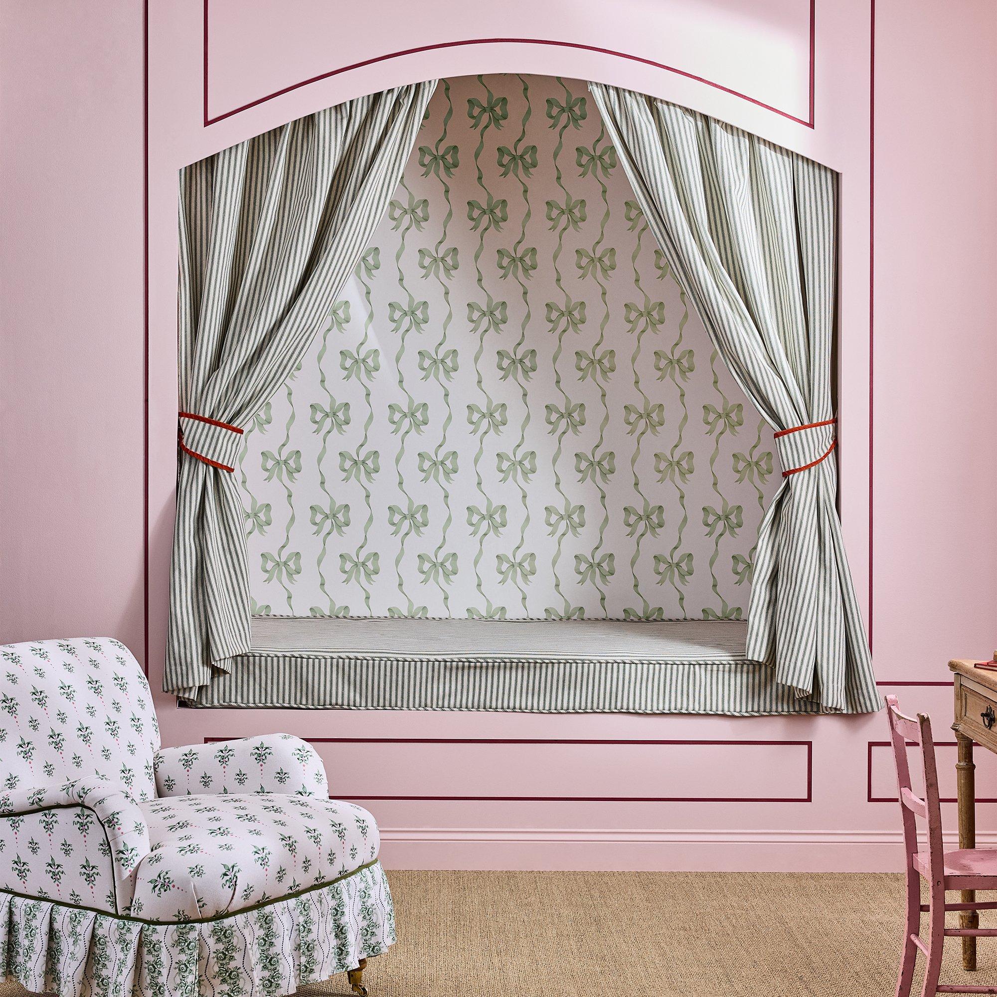 Sage - Cath Kidston - Cath Kidston Ribbon Bow Sage Wallpaper - 4