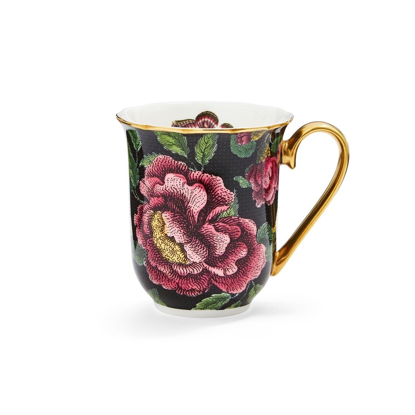 Multi - Spode Creatures of Curiosity - Creatures of Curiosity Black Floral Mug - 2