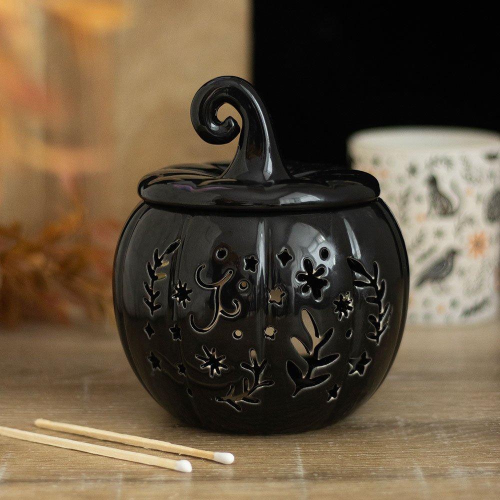 White - Something Different - Black Folk Pumpkin Oil Burner and Wax Warmer - 1