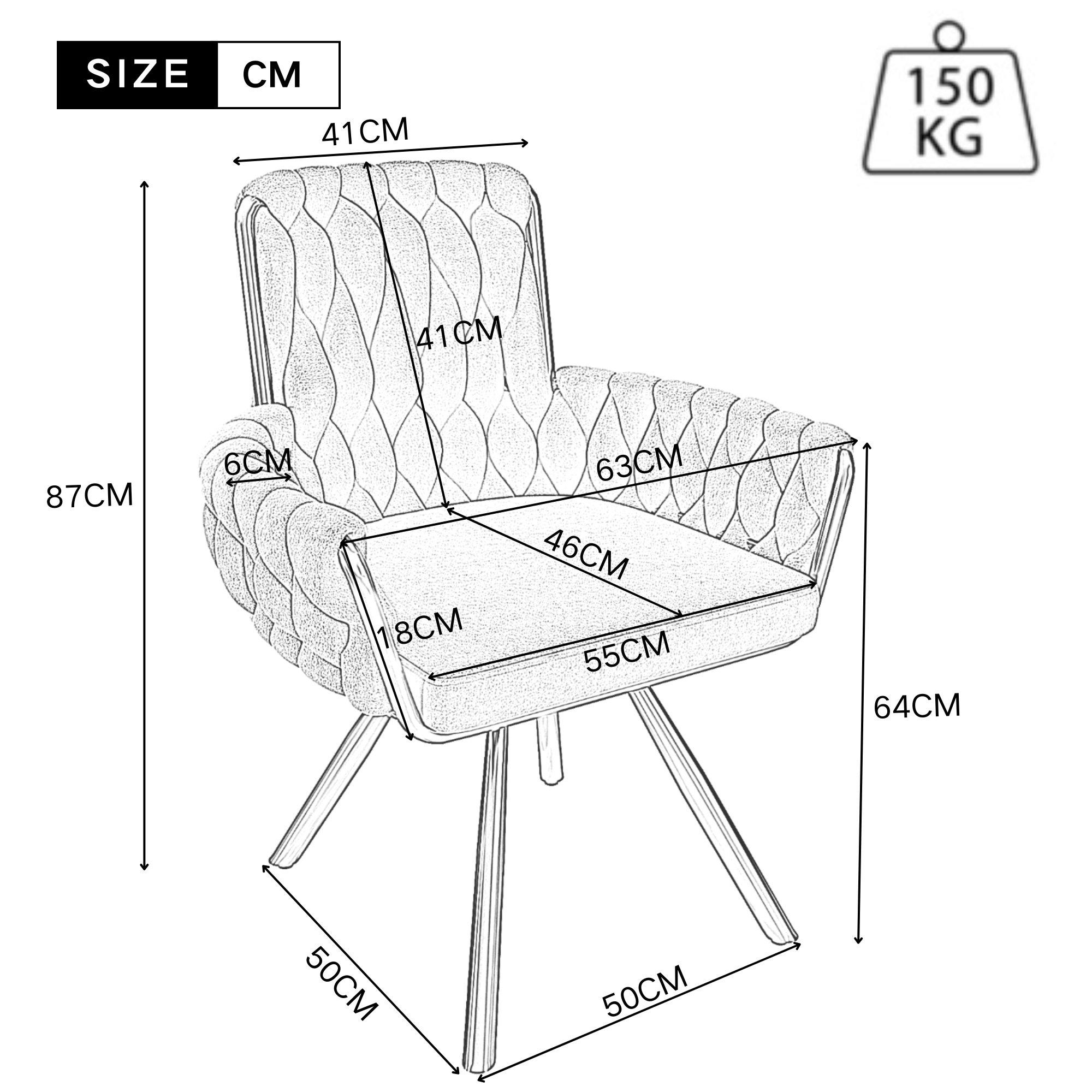 Beige - Urban Meuble - Set Of 2 Velvet Dining Chair With Arm - 3