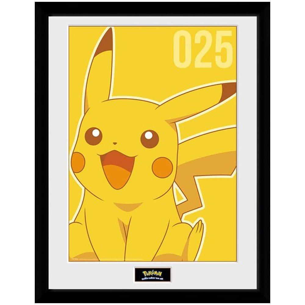 Waren - Pokemon - Pokémon - Framed Print - Pikachu Mono (30x40)