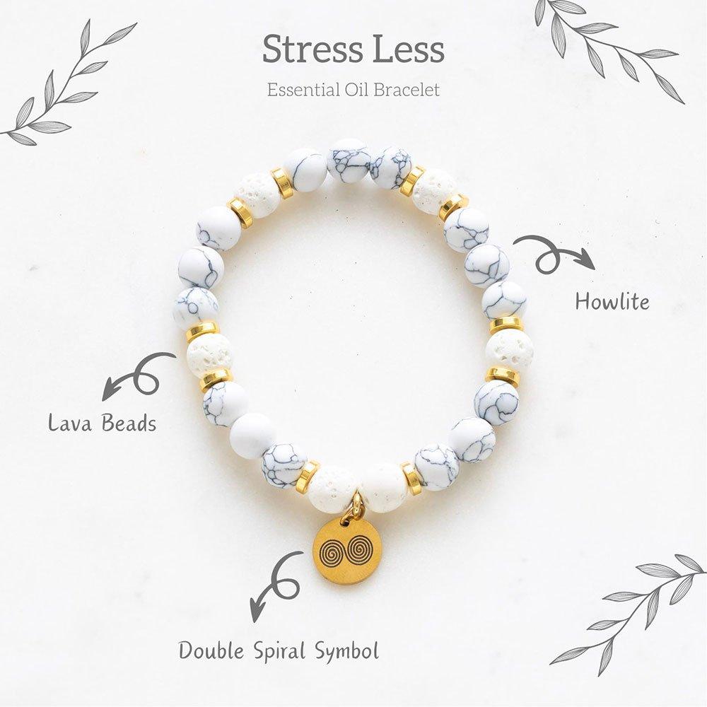 Cream - Something Different - Stress Less Howlite Crystal Essential Oil Bracelet - 7