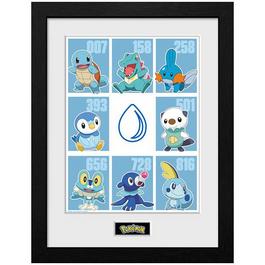 Pokemon GAME Pokémon Framed Print First Partners Water (30x40)