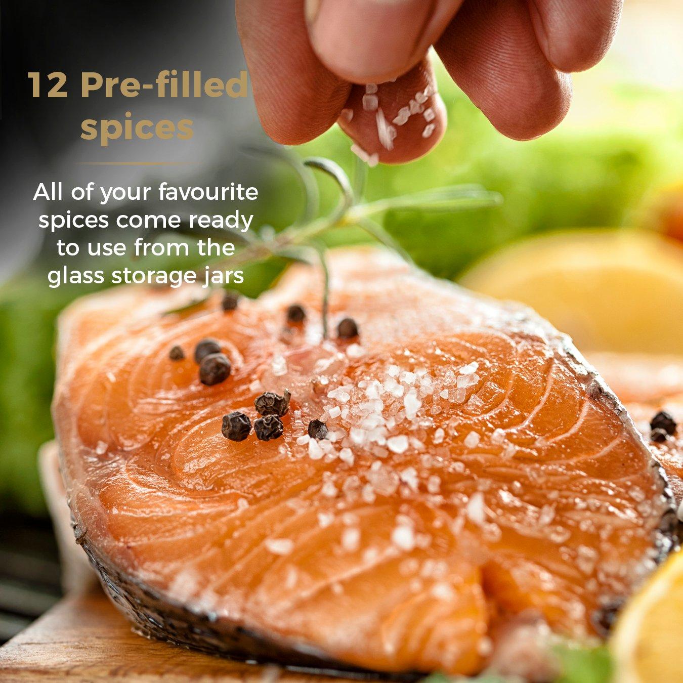 Optic White - Tower - Cavaletto 12 Jar Spice Rack Optic White / Champagn - 4