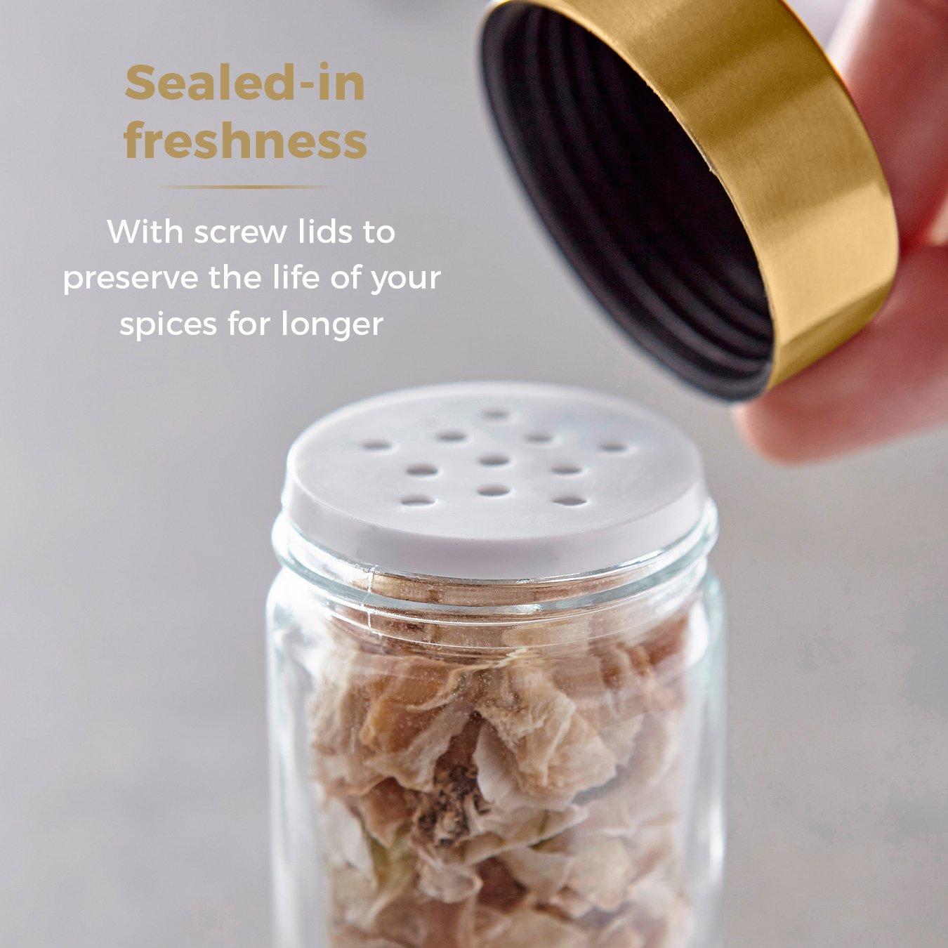 Optic White - Tower - Cavaletto 12 Jar Spice Rack Optic White / Champagn - 6