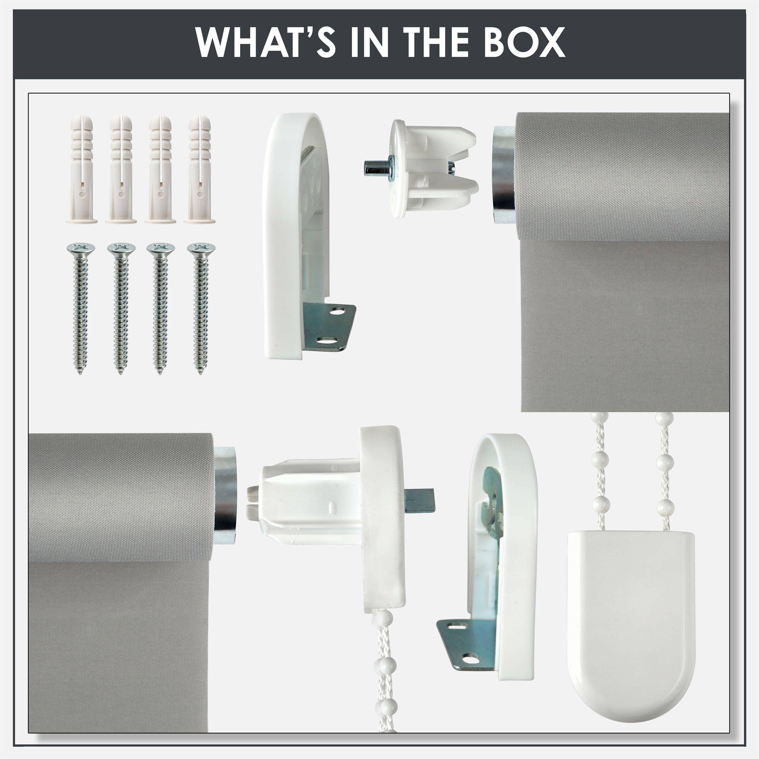 Grey - Emma Barclay - Square Eyelet Roller Blind - 5