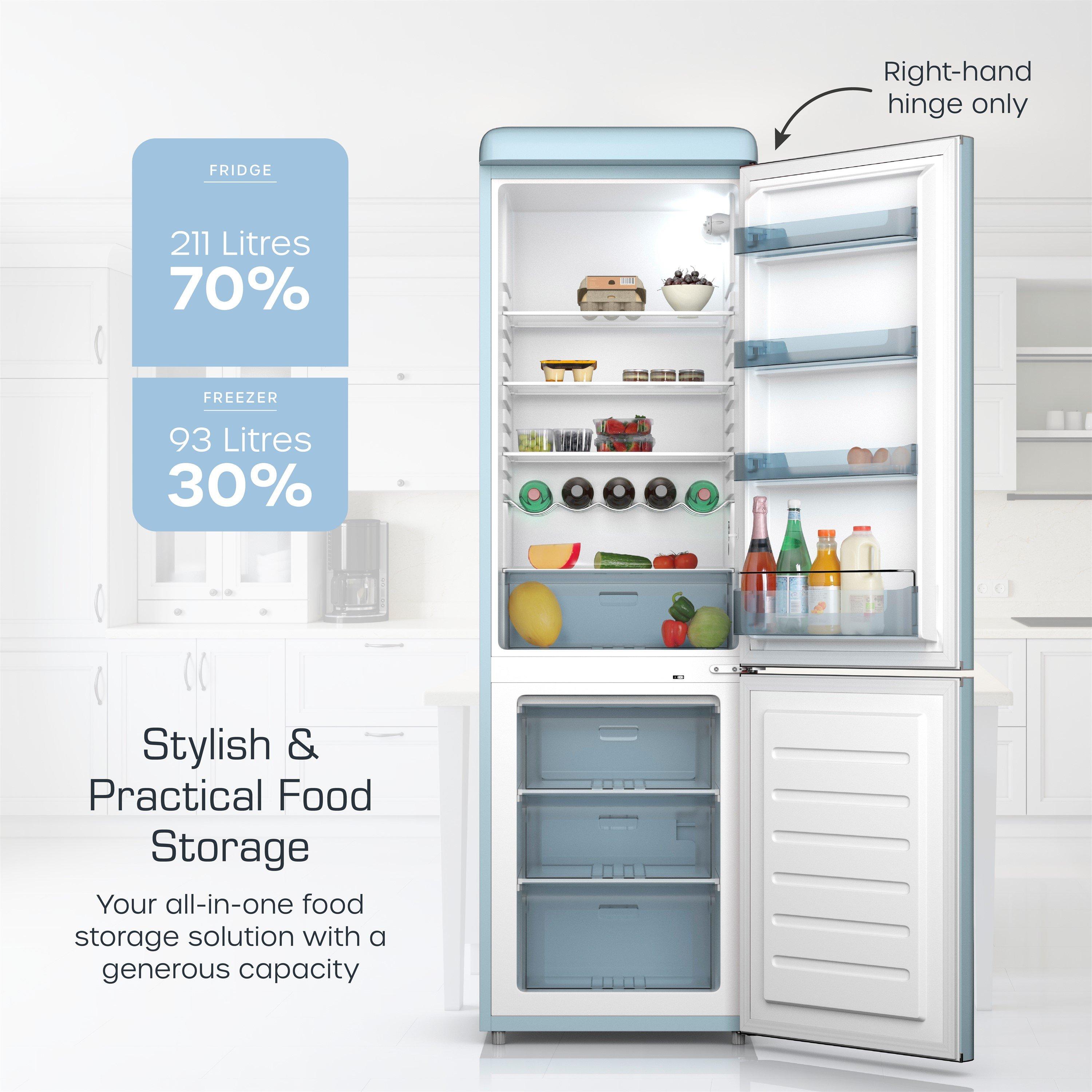 Blue - Swan - Retro Fridge Freezer Blue - 3