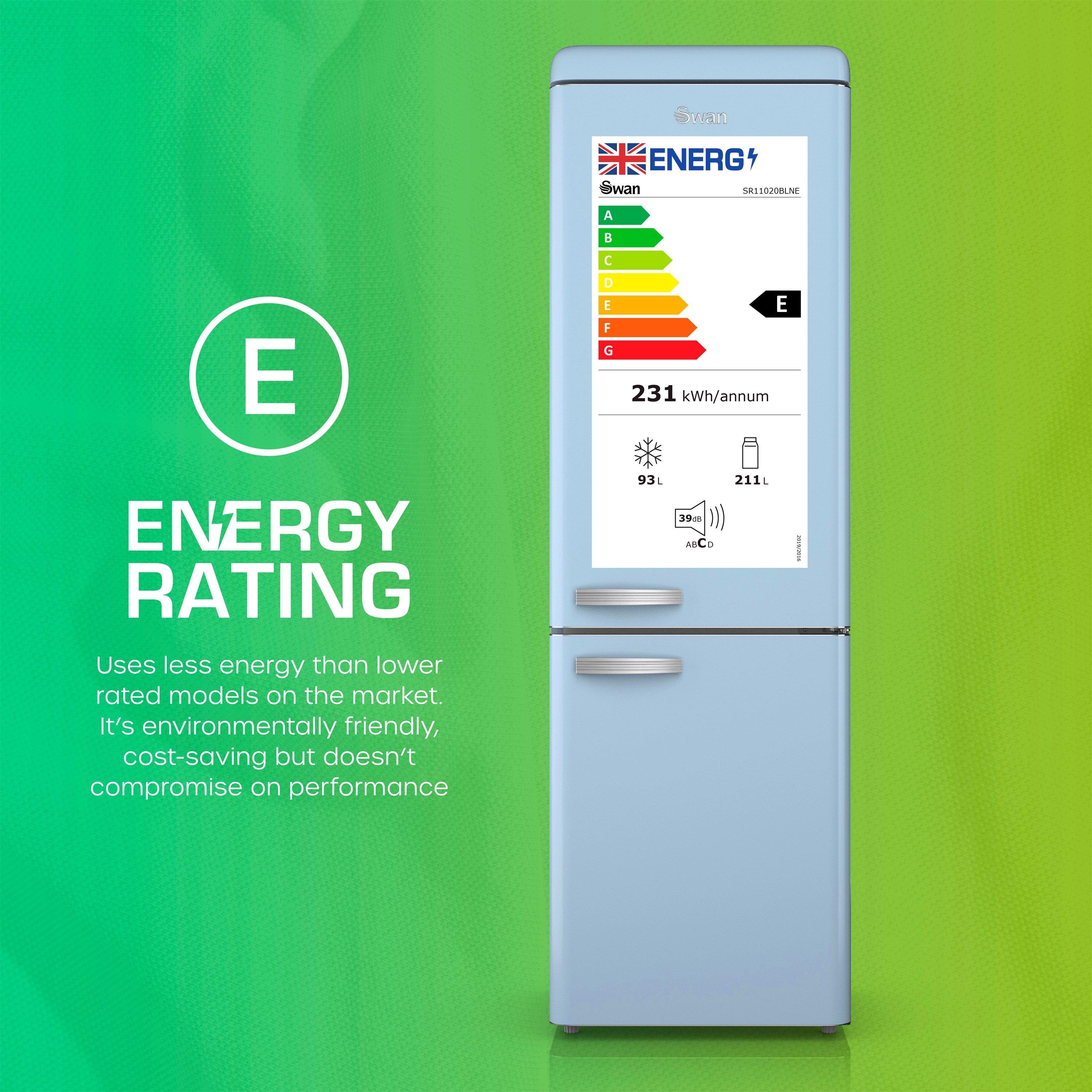 Blue - Swan - Retro Fridge Freezer Blue - 8