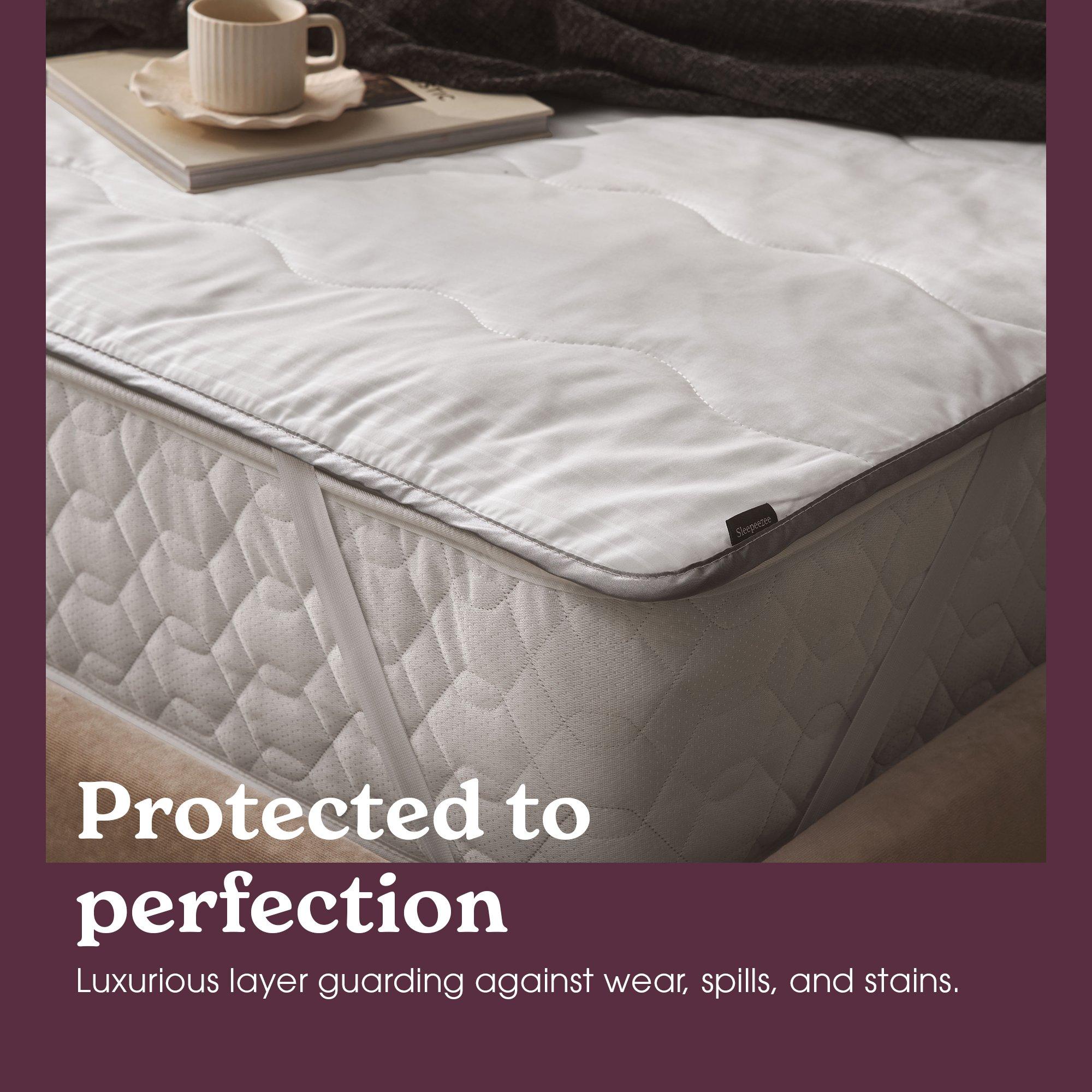 White - Sleepeezee - Hotel Luxe Quilted Mattress Protector - 3