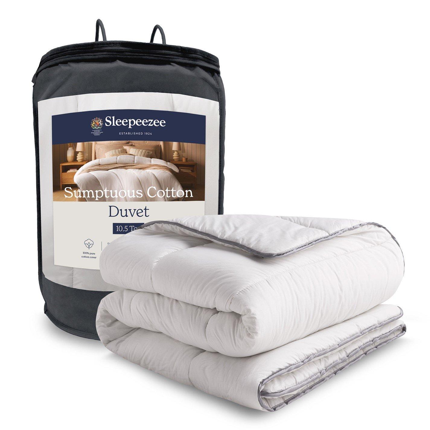 Sleepeezee  Sumptuous Cotton 10.5 Tog Duvet - White - Superking