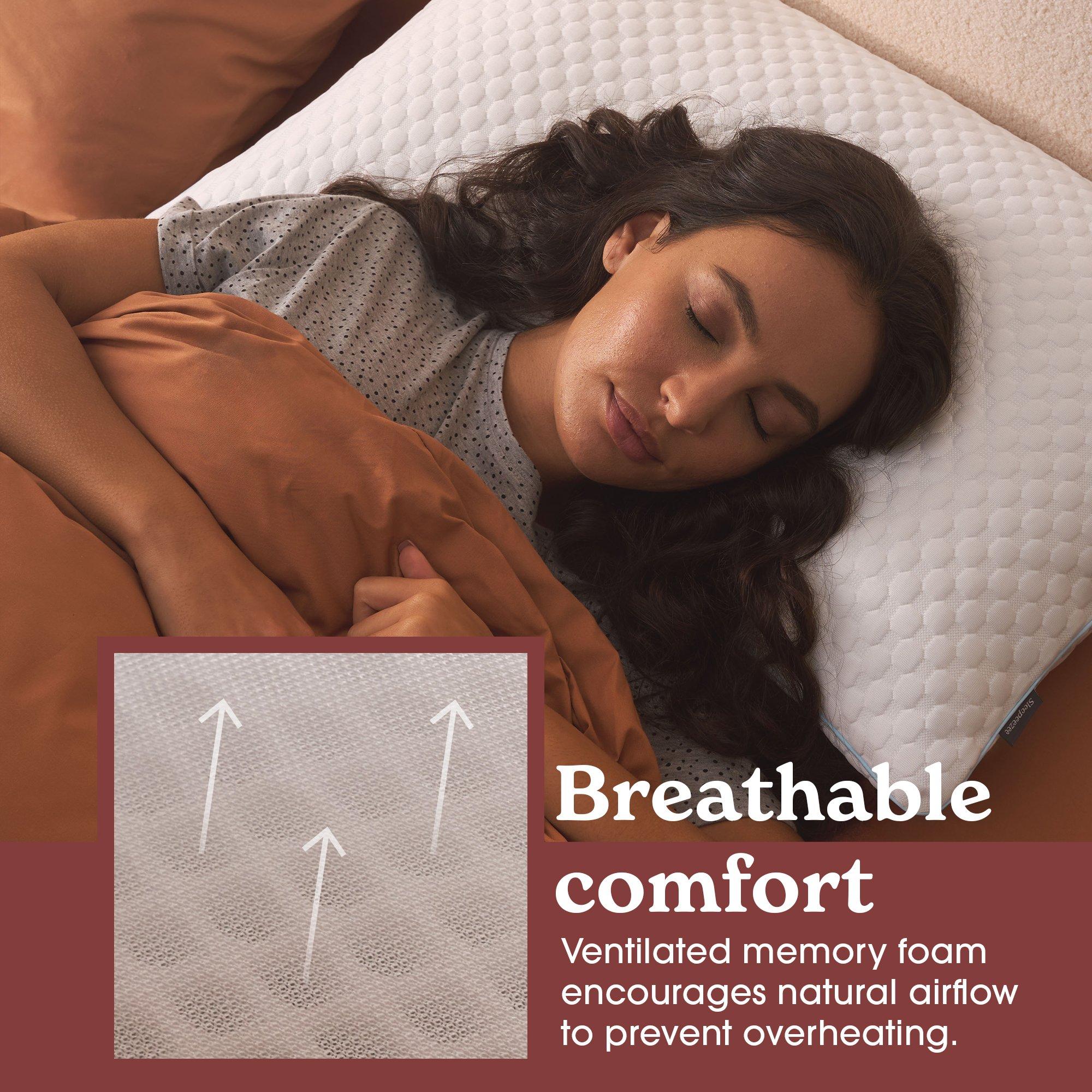 White - Sleepeezee - All Seasons Memory Foam Pillow - 5