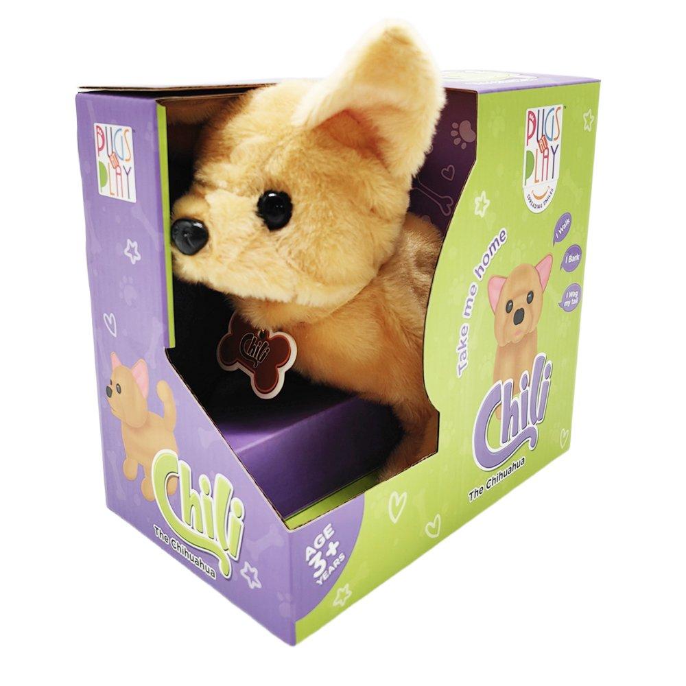 Multi - Pugs at Play - Chili Interactive Walking Dog Plush Toy - 9