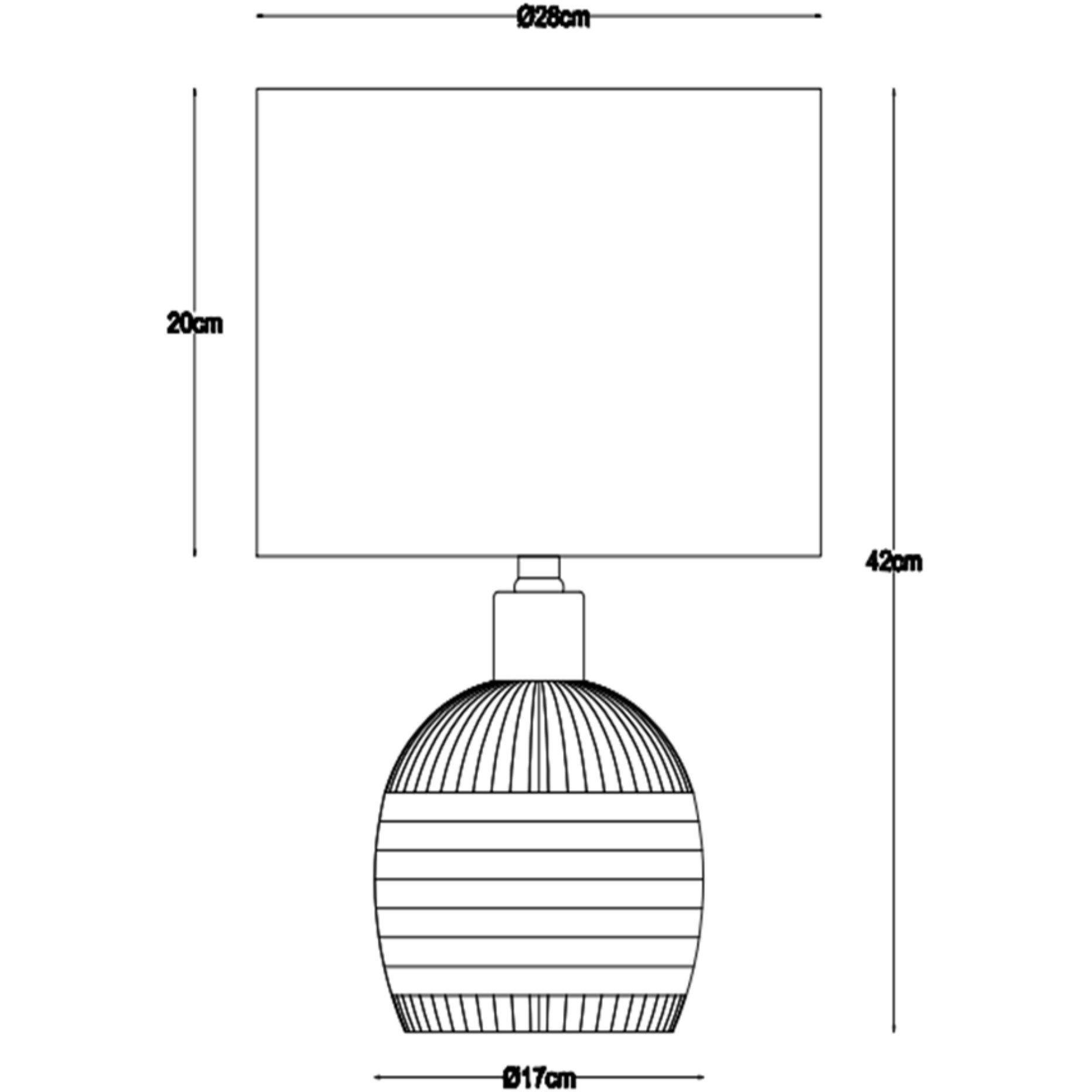 Light Cream - K Living - Emilia 40cm Wrapped Ceramic Light Cream Table Lamp - 3