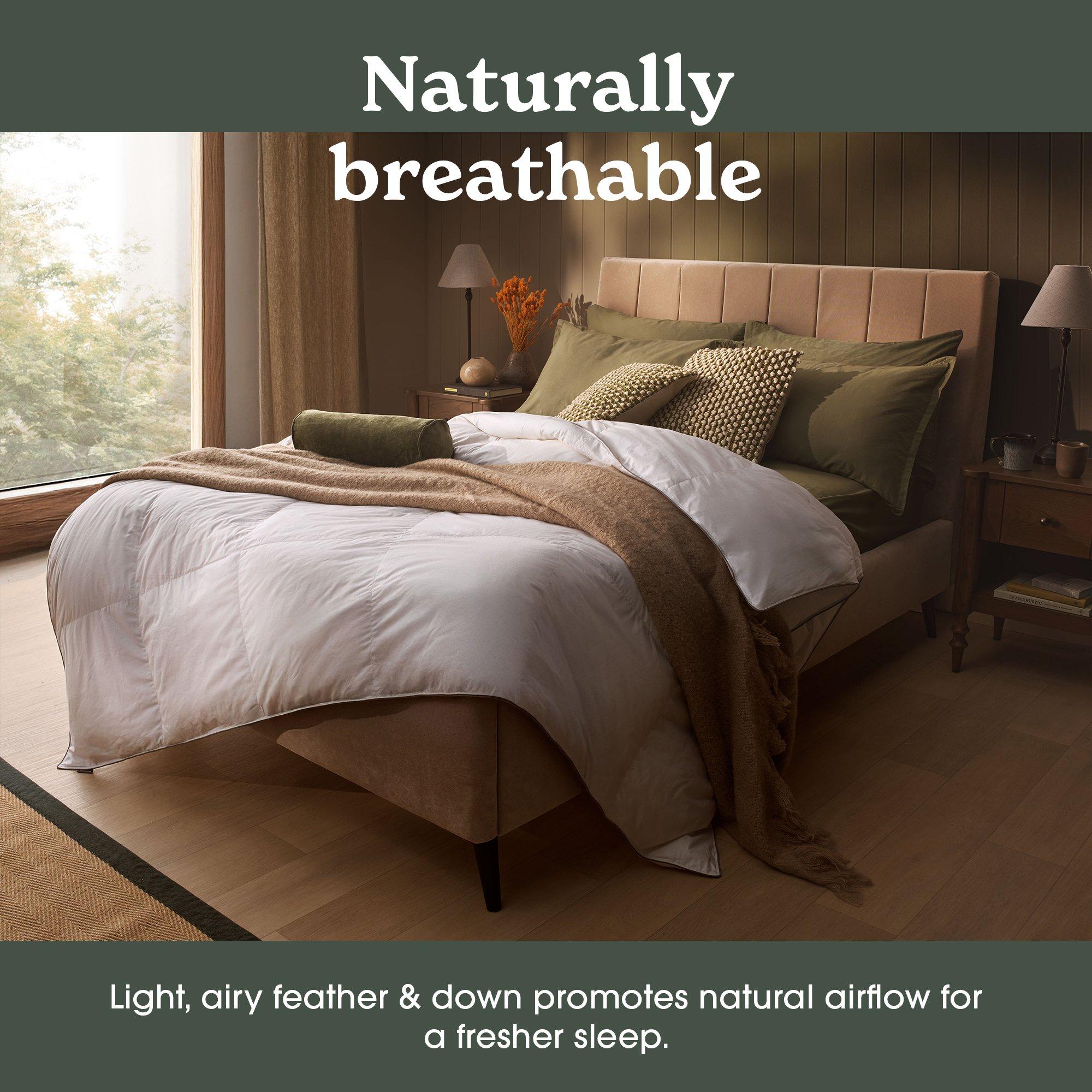 White - Sleepeezee - Natural Feather and Down 10.5 Tog Duvet - 4