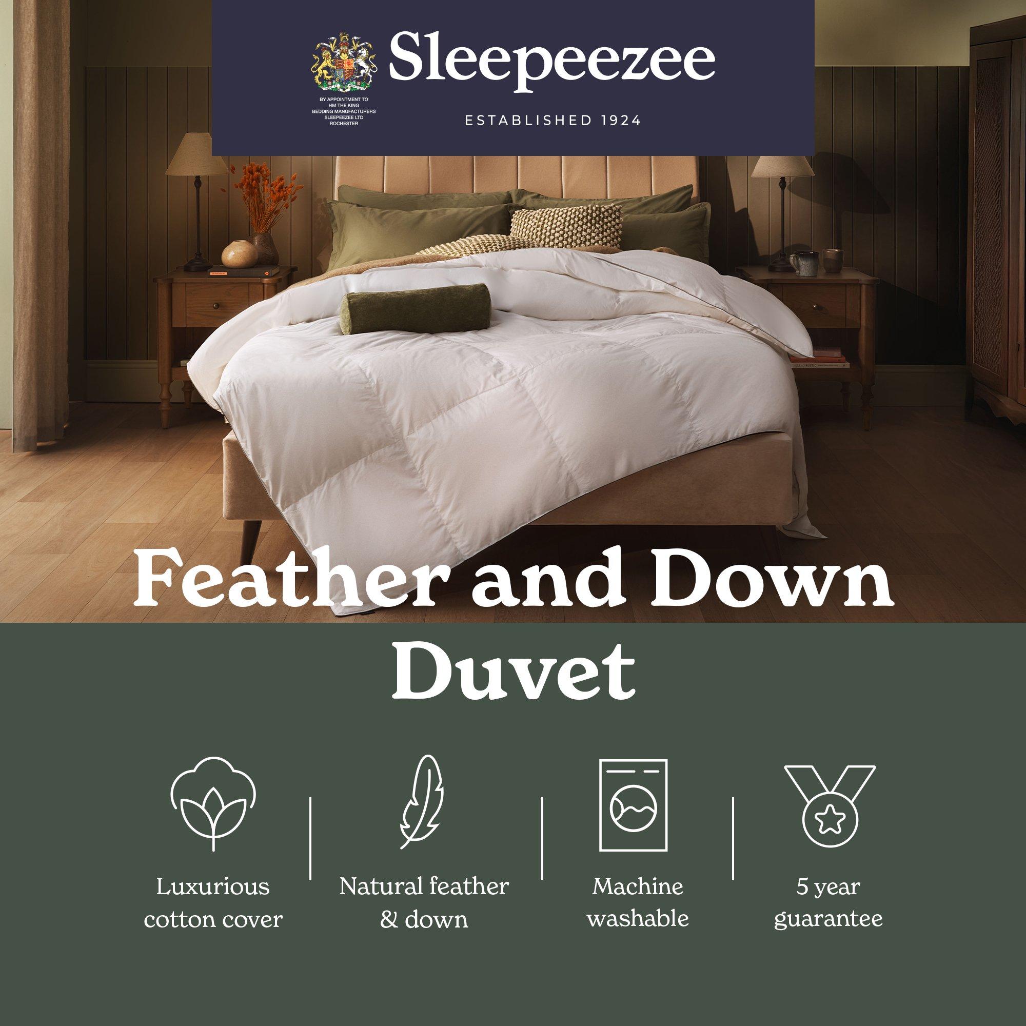 White - Sleepeezee - Natural Feather and Down 10.5 Tog Duvet - 8