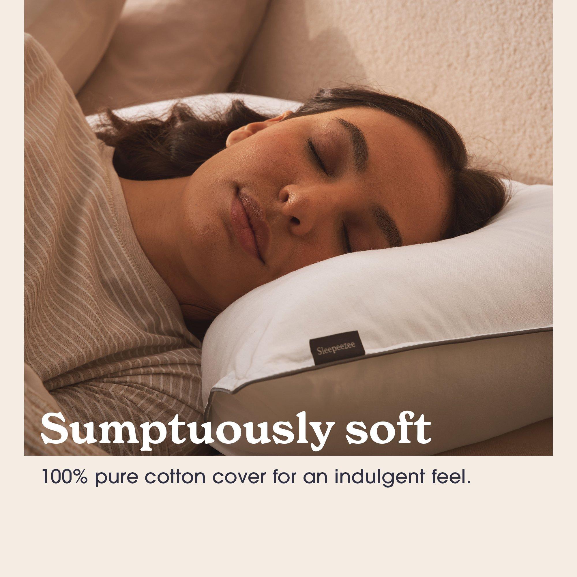 White - Sleepeezee - Sumptuous Cotton Pillow - 3