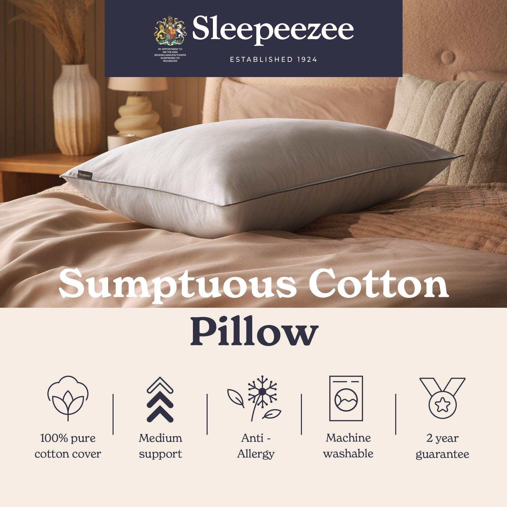 White - Sleepeezee - Sumptuous Cotton Pillow - 8