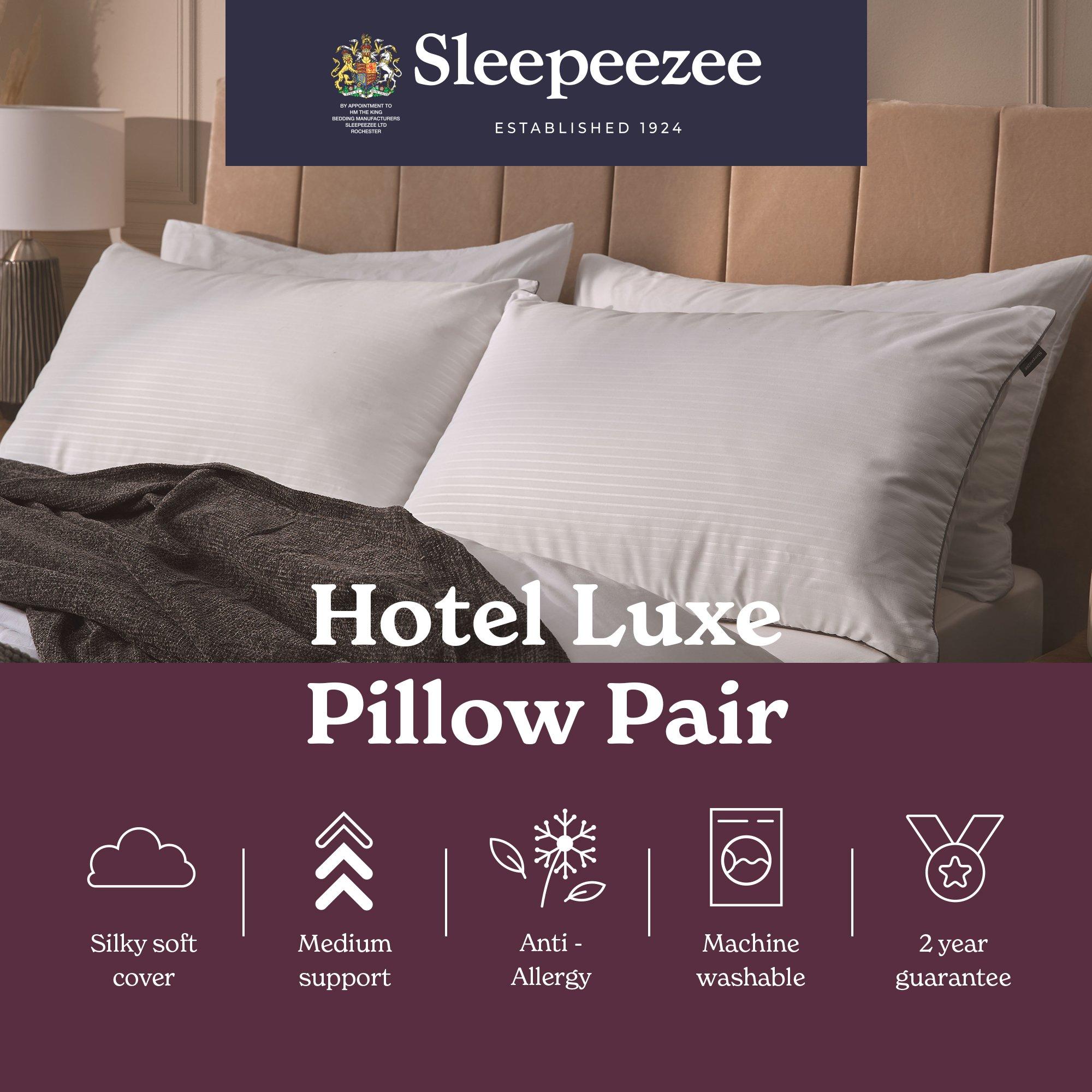White - Sleepeezee - Hotel Luxe Pillow Pair - 8