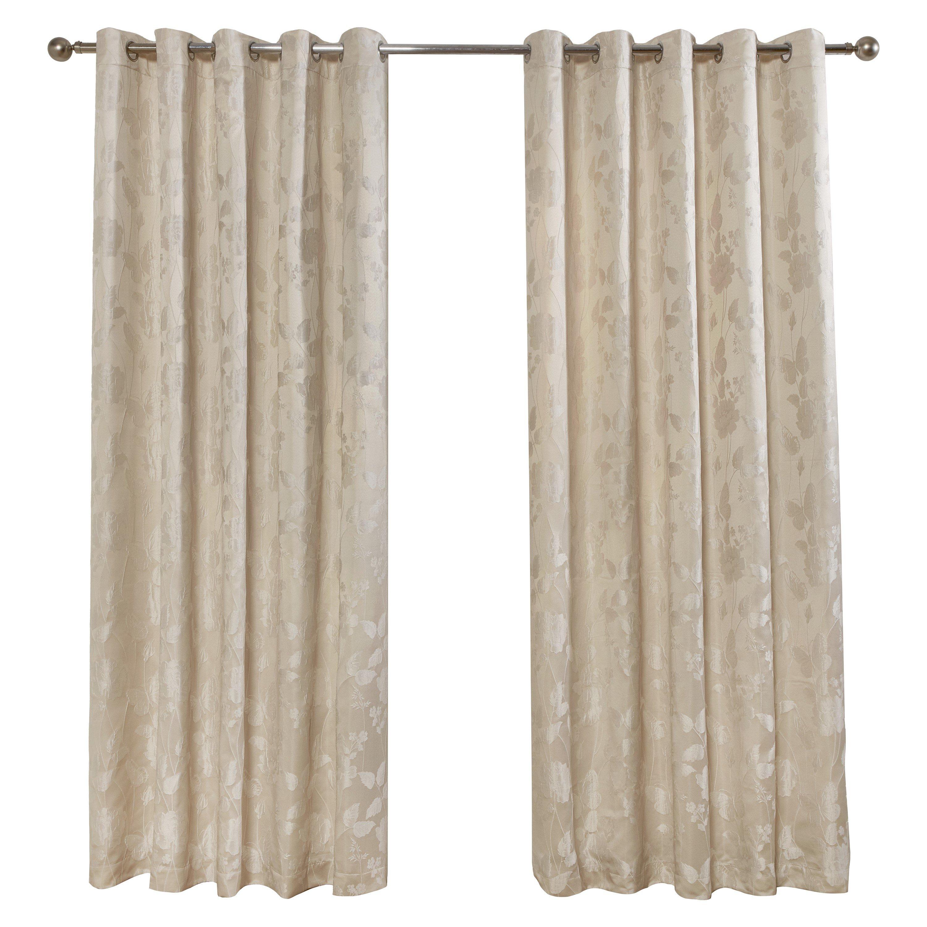 Cream - Emma Barclay - Lined Jacquard Curtains Eyelet Butterfly Meadow - 2