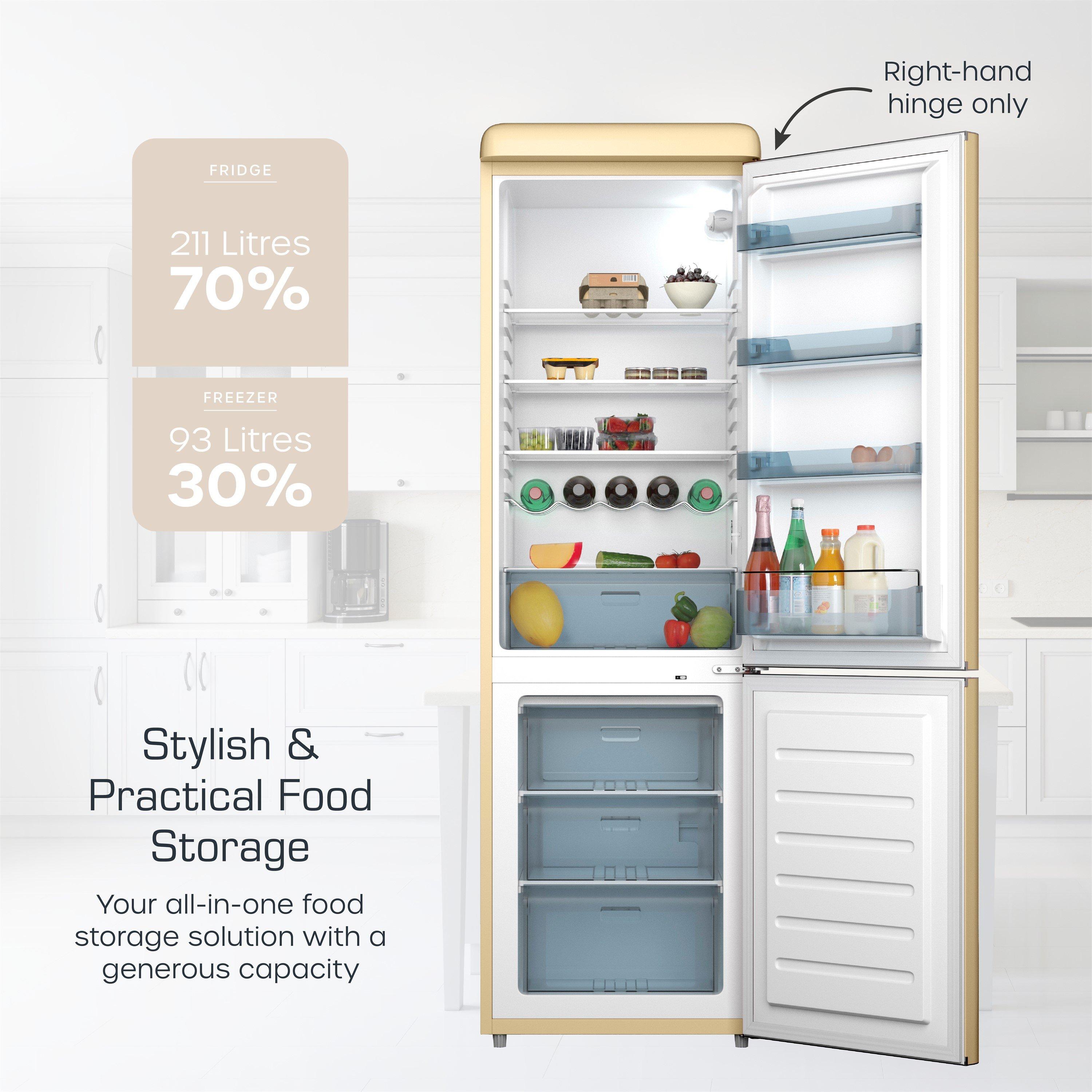 Cream - Swan - Retro Fridge Freezer - 3