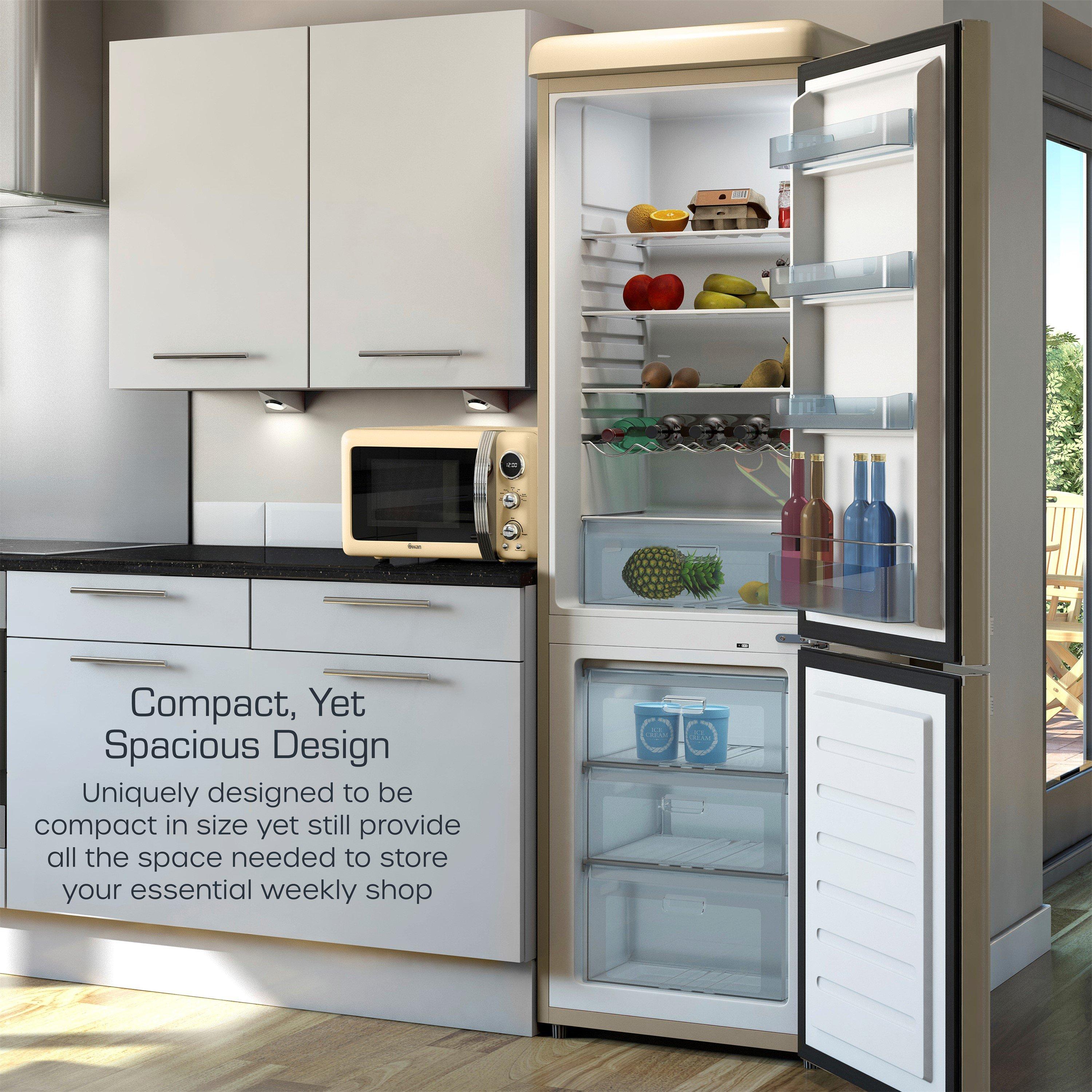 Cream - Swan - Retro Fridge Freezer - 4