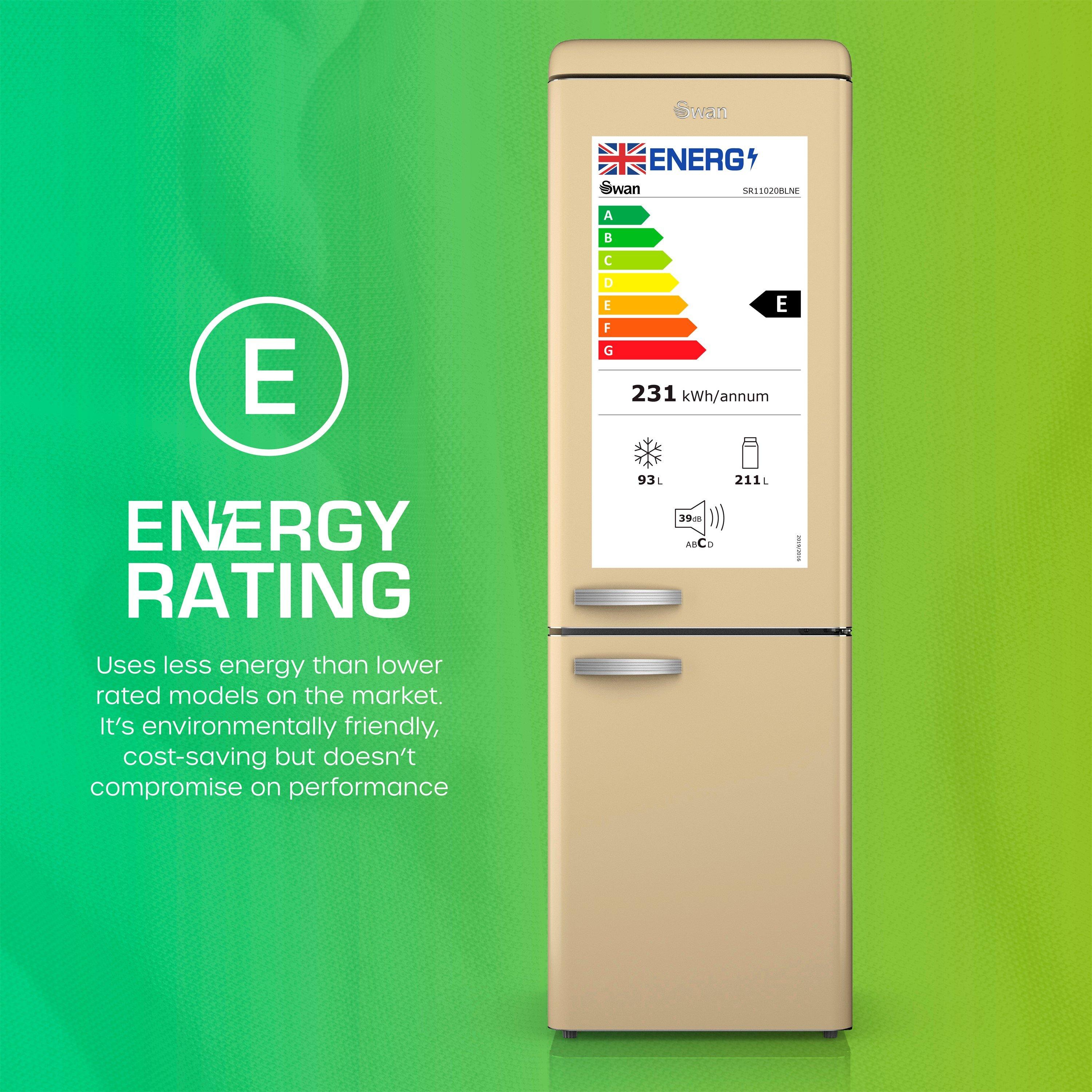 Cream - Swan - Retro Fridge Freezer - 8