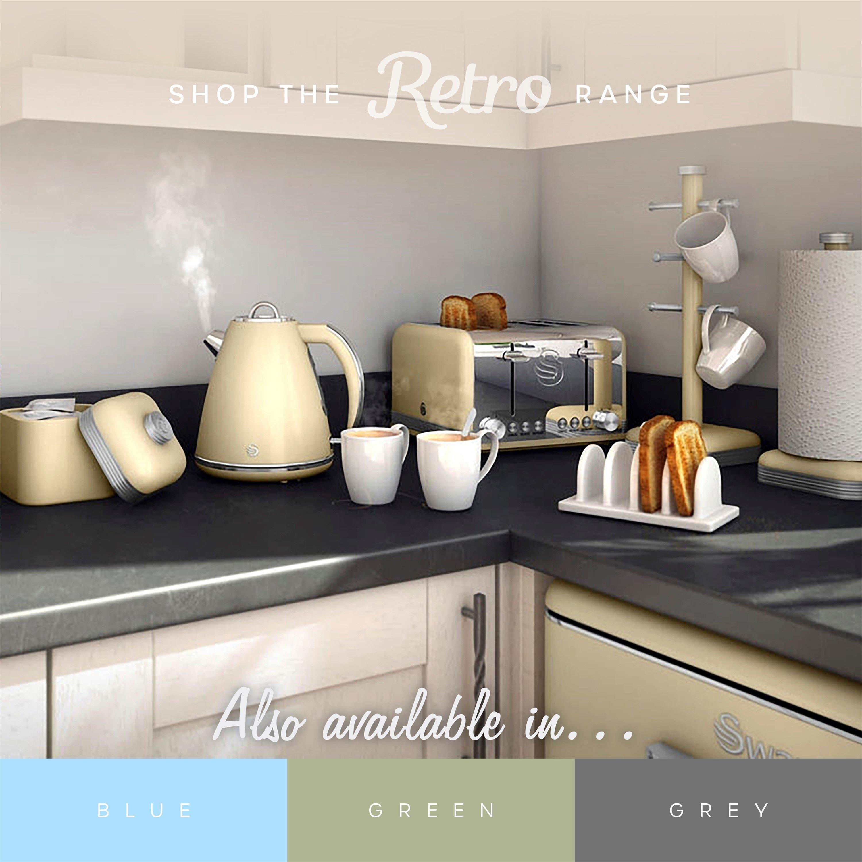 Cream - Swan - Retro Fridge Freezer - 9