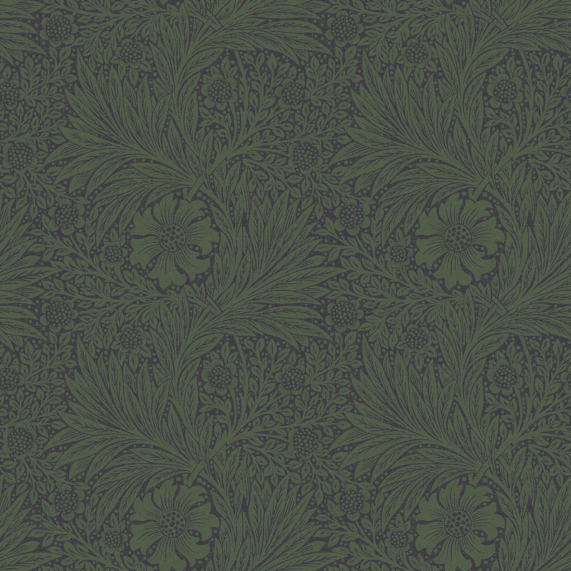Green - William Morris at Home - Marigold Fibrous Green Wallpaper - 4