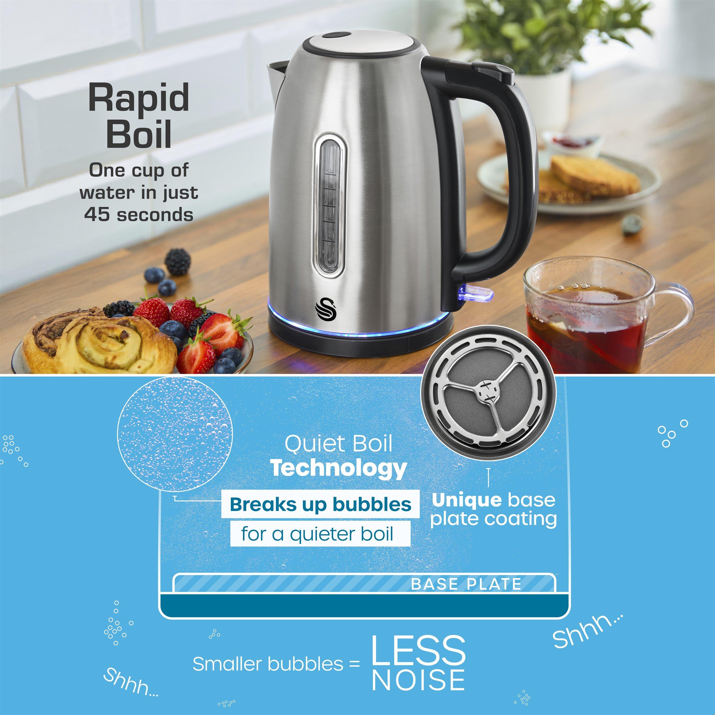 Stainless Steel - Swan - Quiet Boil Cordless Kettle - 3