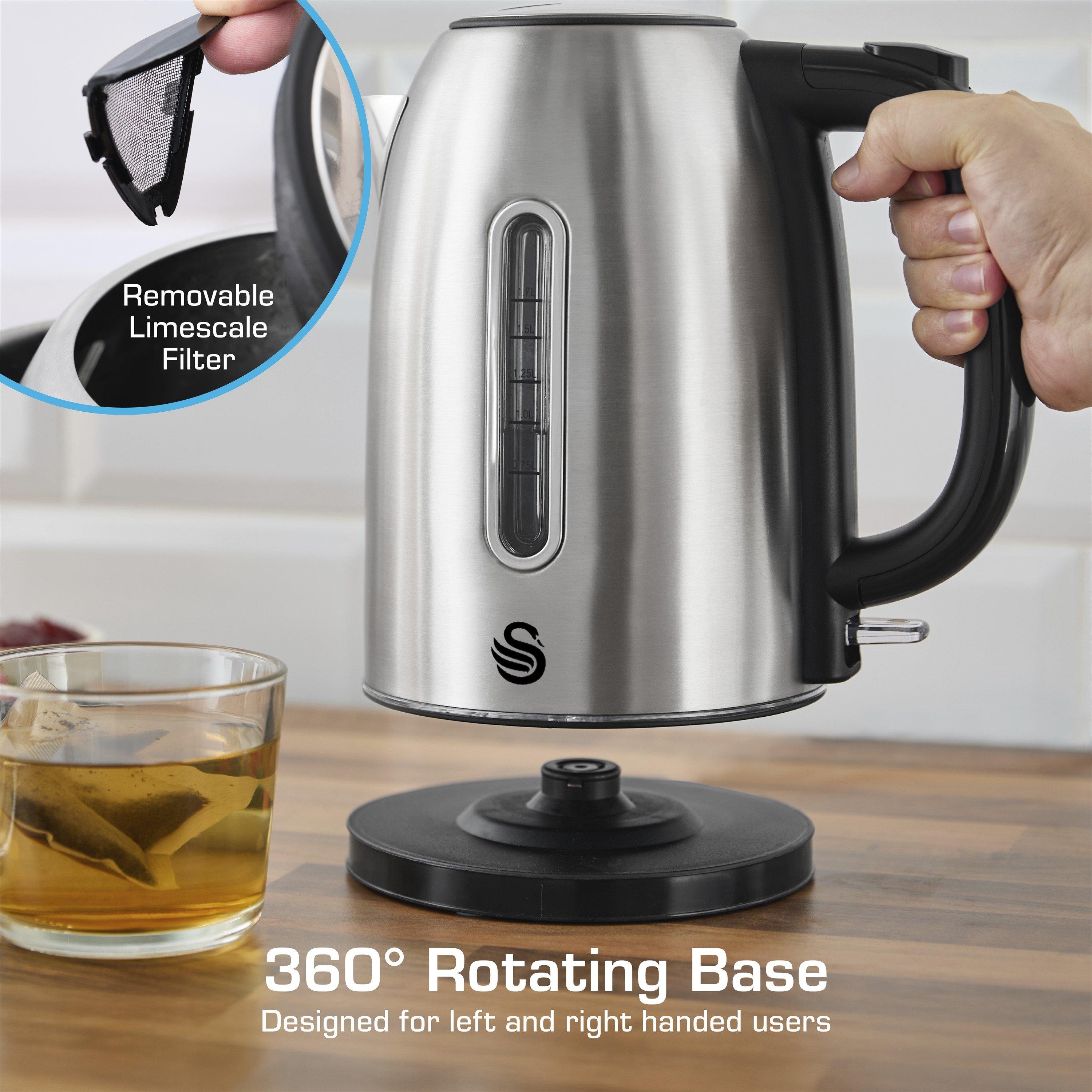 Stainless Steel - Swan - Quiet Boil Cordless Kettle - 4