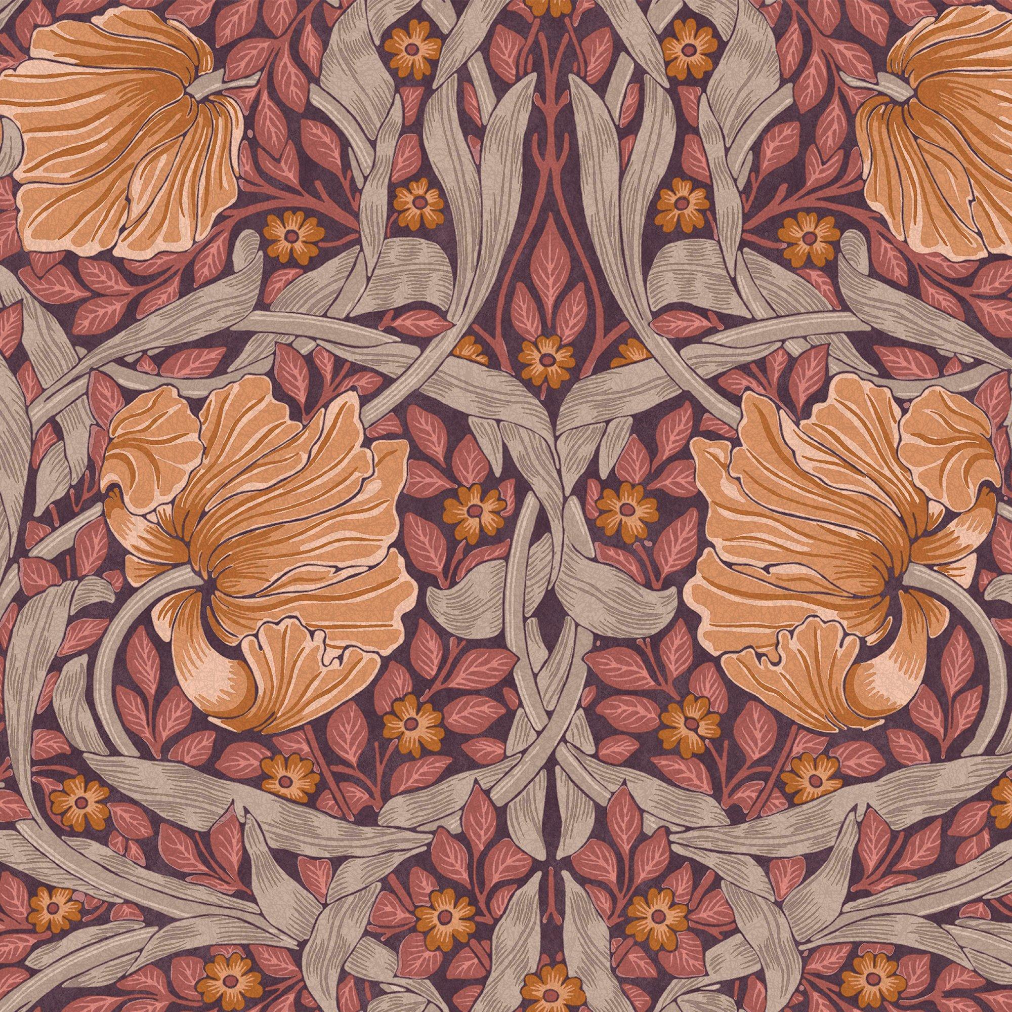 Plum - William Morris at Home - Pimpernel Plum Wallpaper - 2