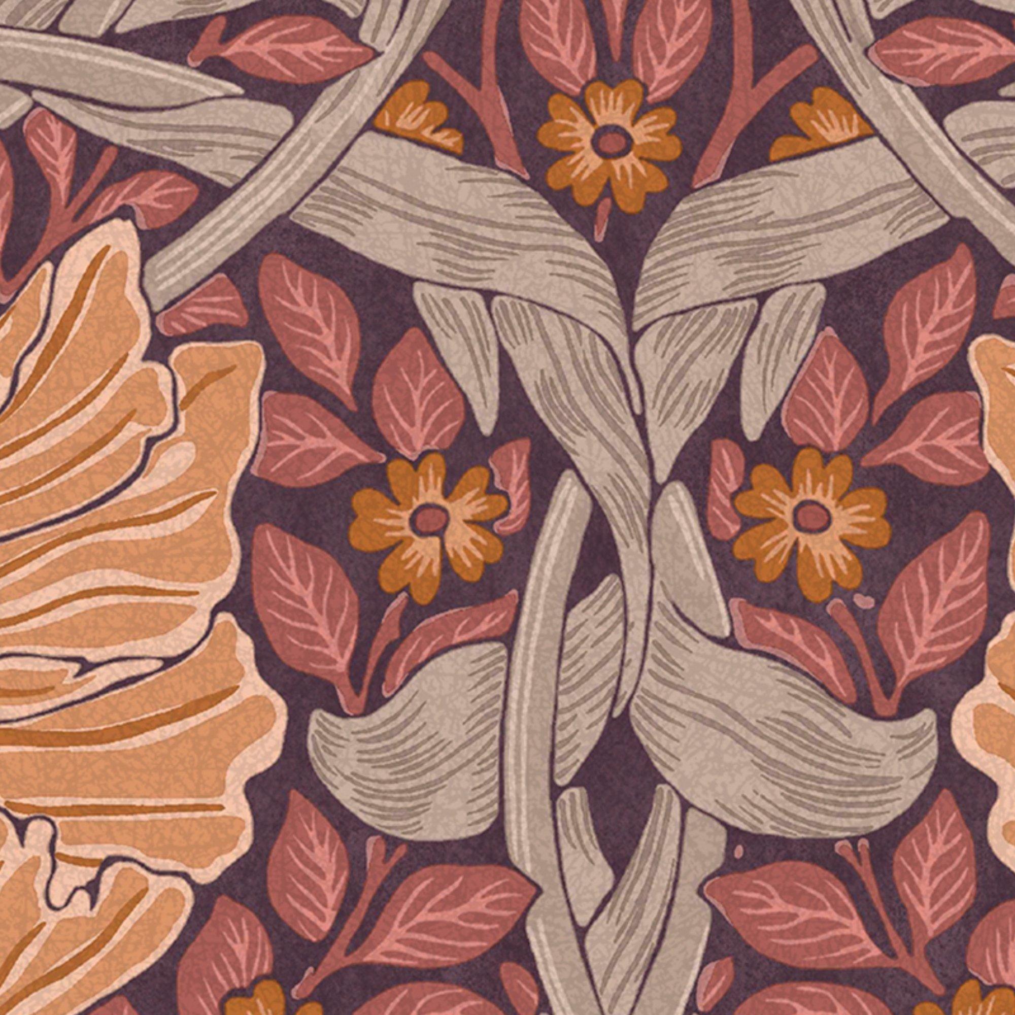 Plum - William Morris at Home - Pimpernel Plum Wallpaper - 4