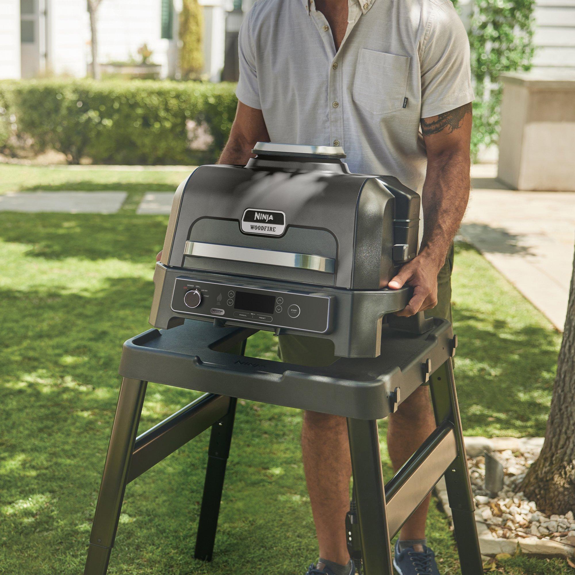 Grey Lid / Blac - Ninja - Woodfire Pro XL Electric BBQ Grill & Smoker - 3